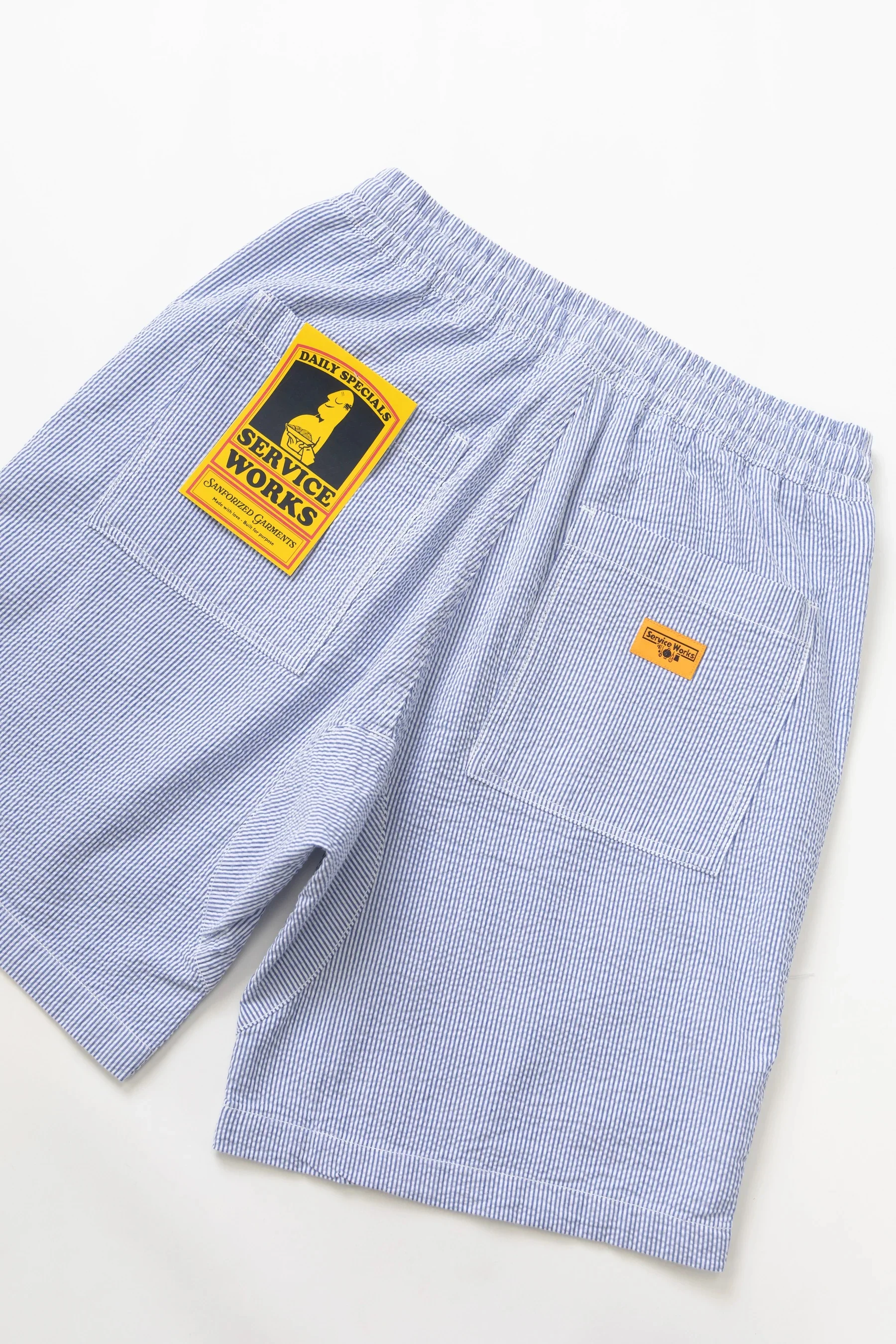 Seersucker Chef Shorts - Navy Stripe - Image 4