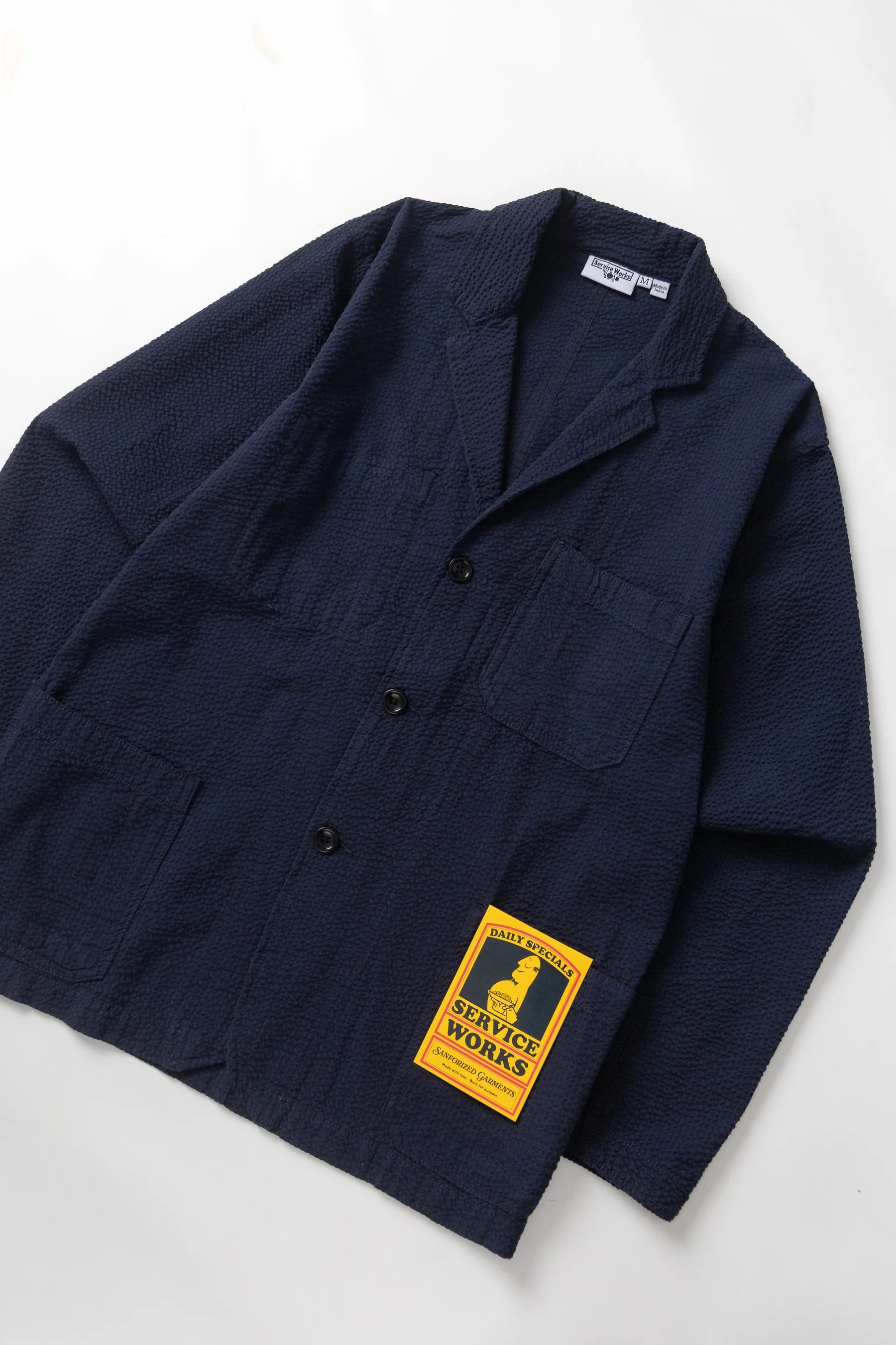 Seersucker Server Suit Jacket - Dark Navy - Image 2