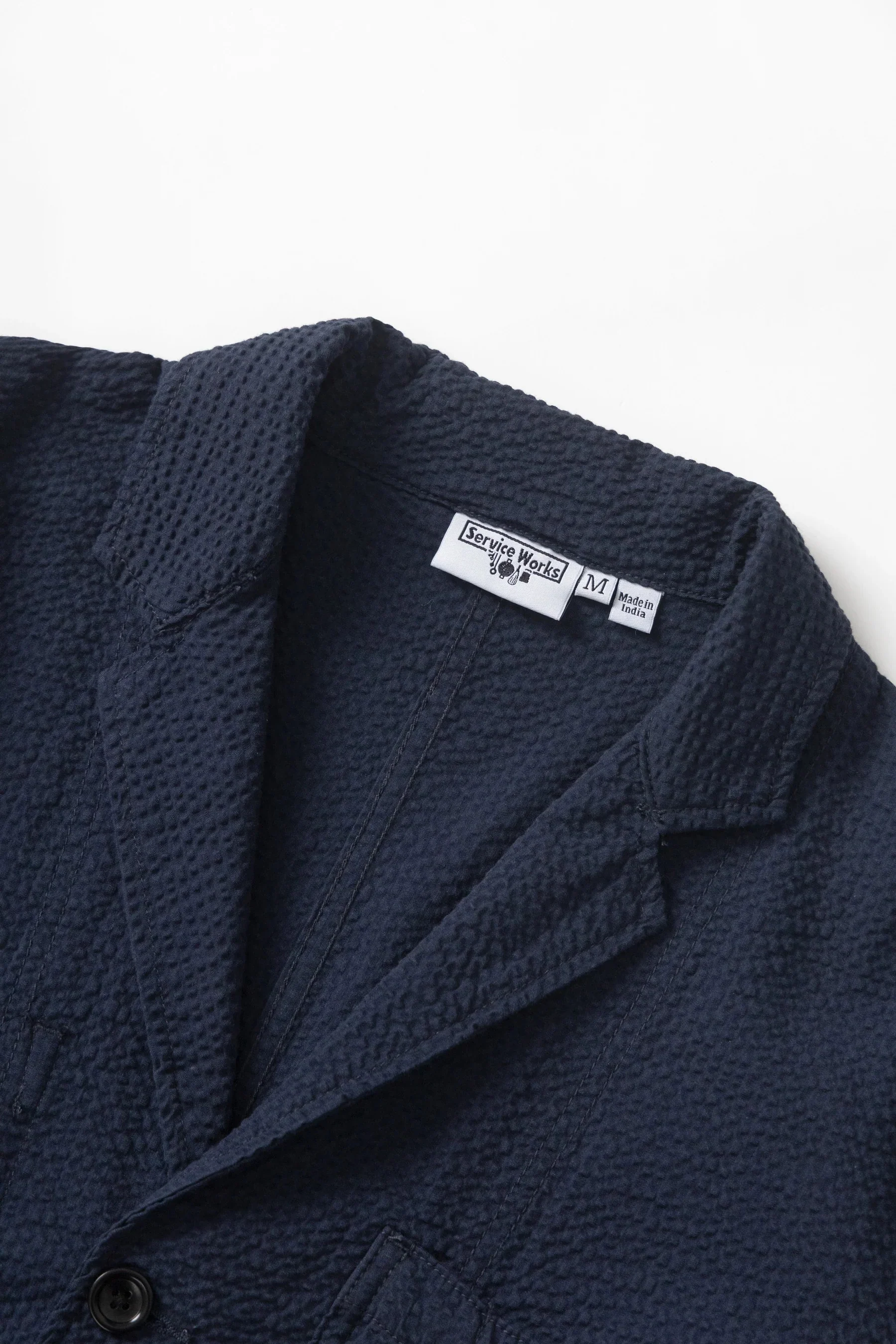 Seersucker Server Suit Jacket - Dark Navy - Image 3