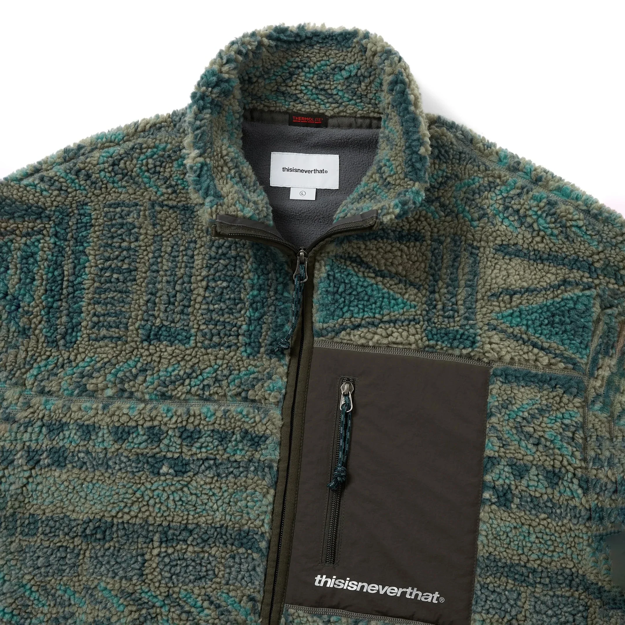 SP Sherpa Fleece Jacket - Olive - Image 3