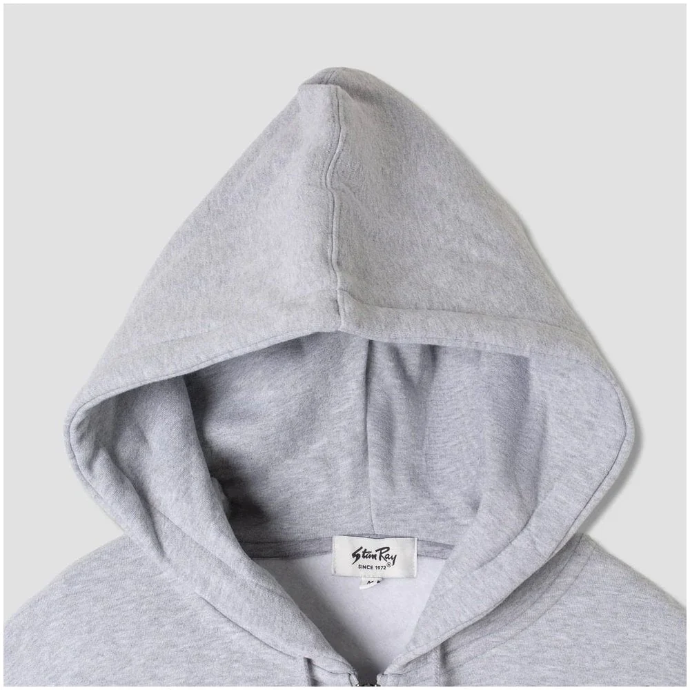 Stan OG Zip Hood - Grey Marl / Navy Print - Image 3