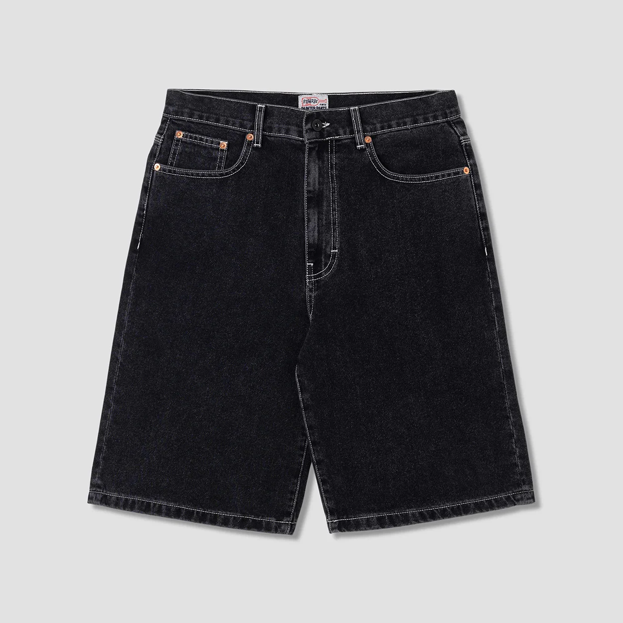 Wide 5 Short - Washed Black Denim