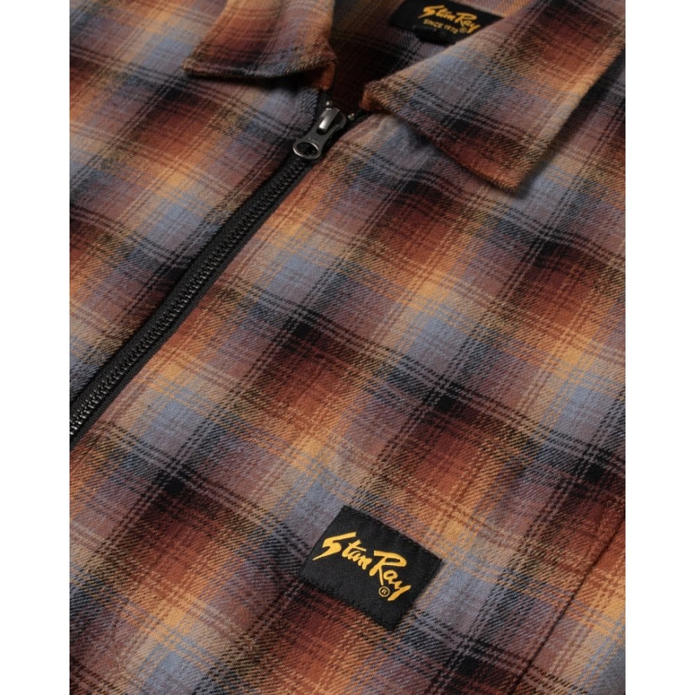 Zip Shirt - Brown / Blue Plaid - Image 5