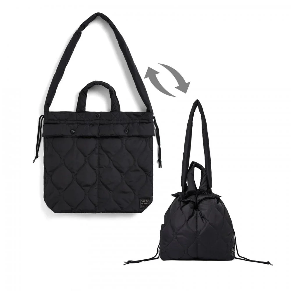 Military Down Helmet Shoulder Bag - Black