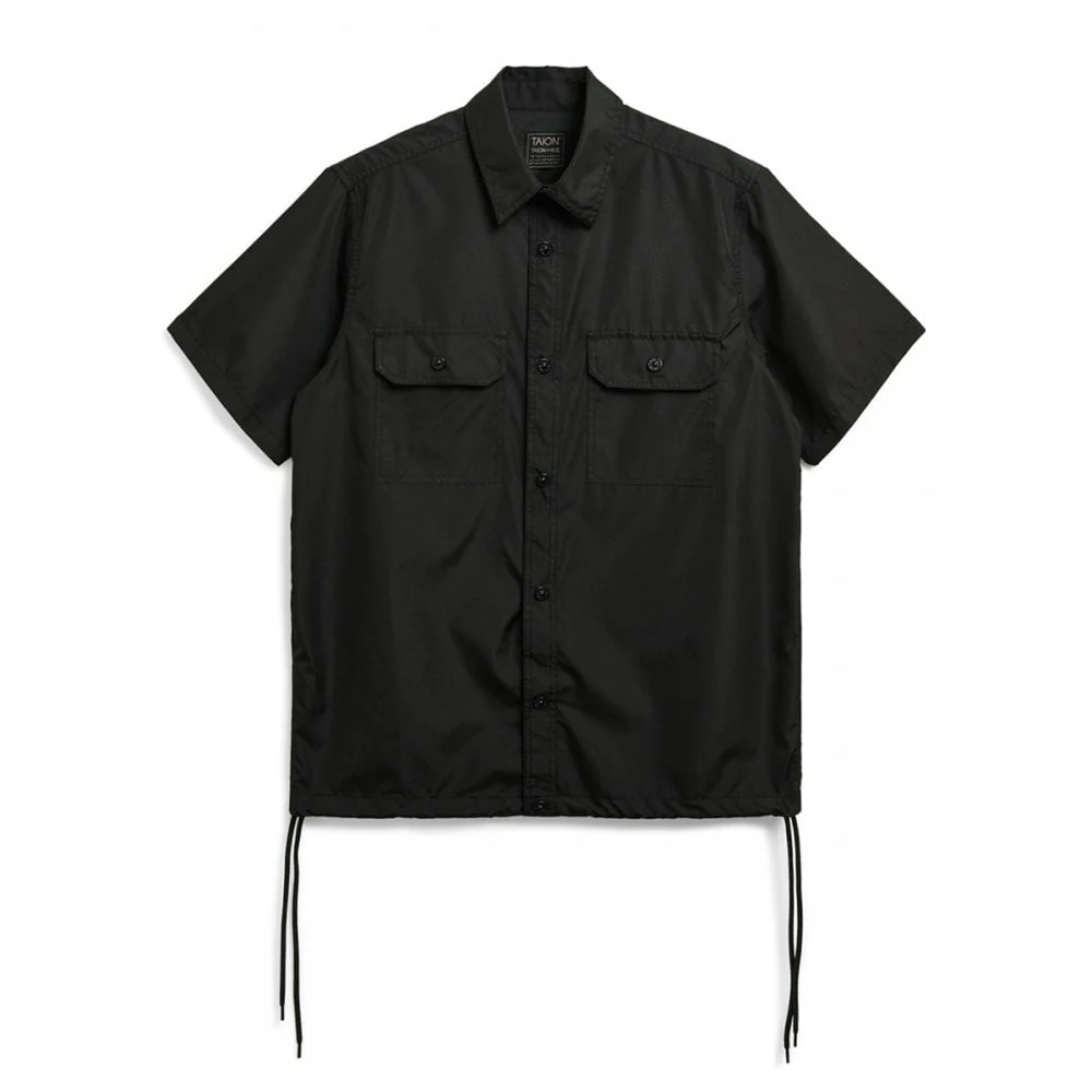 Non Down Military Half Sleeve Shirt - Black