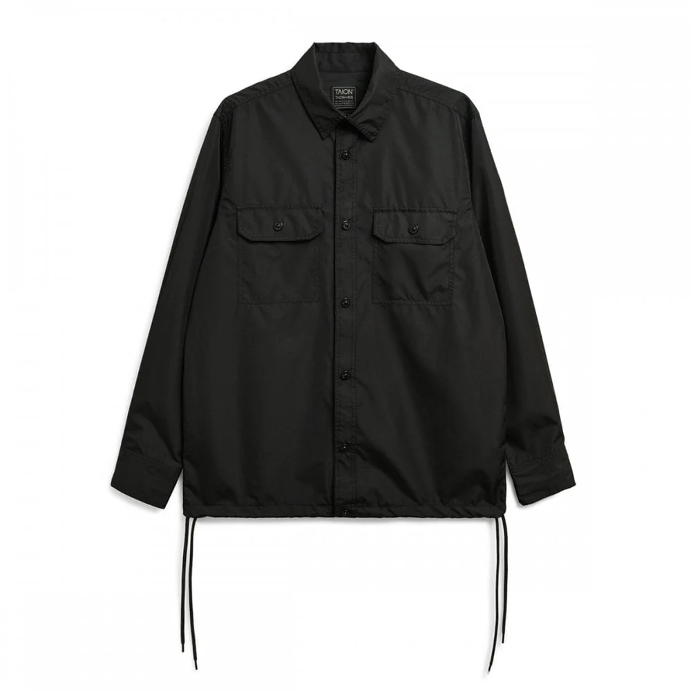 Non Down Military Long Sleeve Shirt - Black