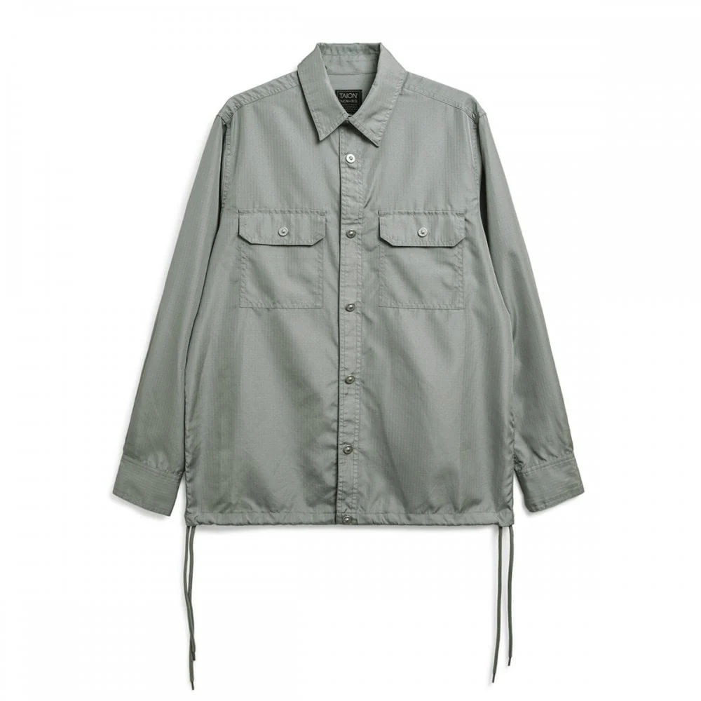 Non Down Military Long Sleeve Shirt - Dark Sage Green