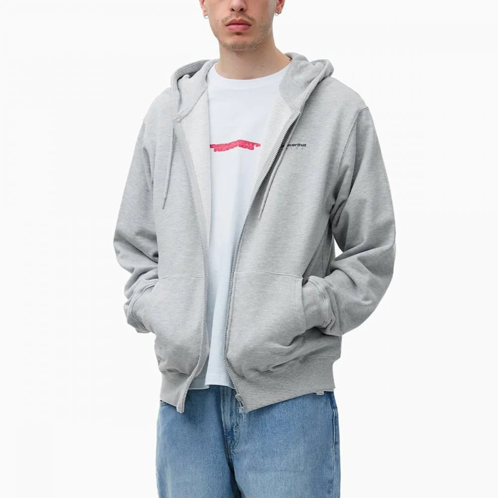 DSN-Logo Zip Hoodie - Grey Heather - Image 2