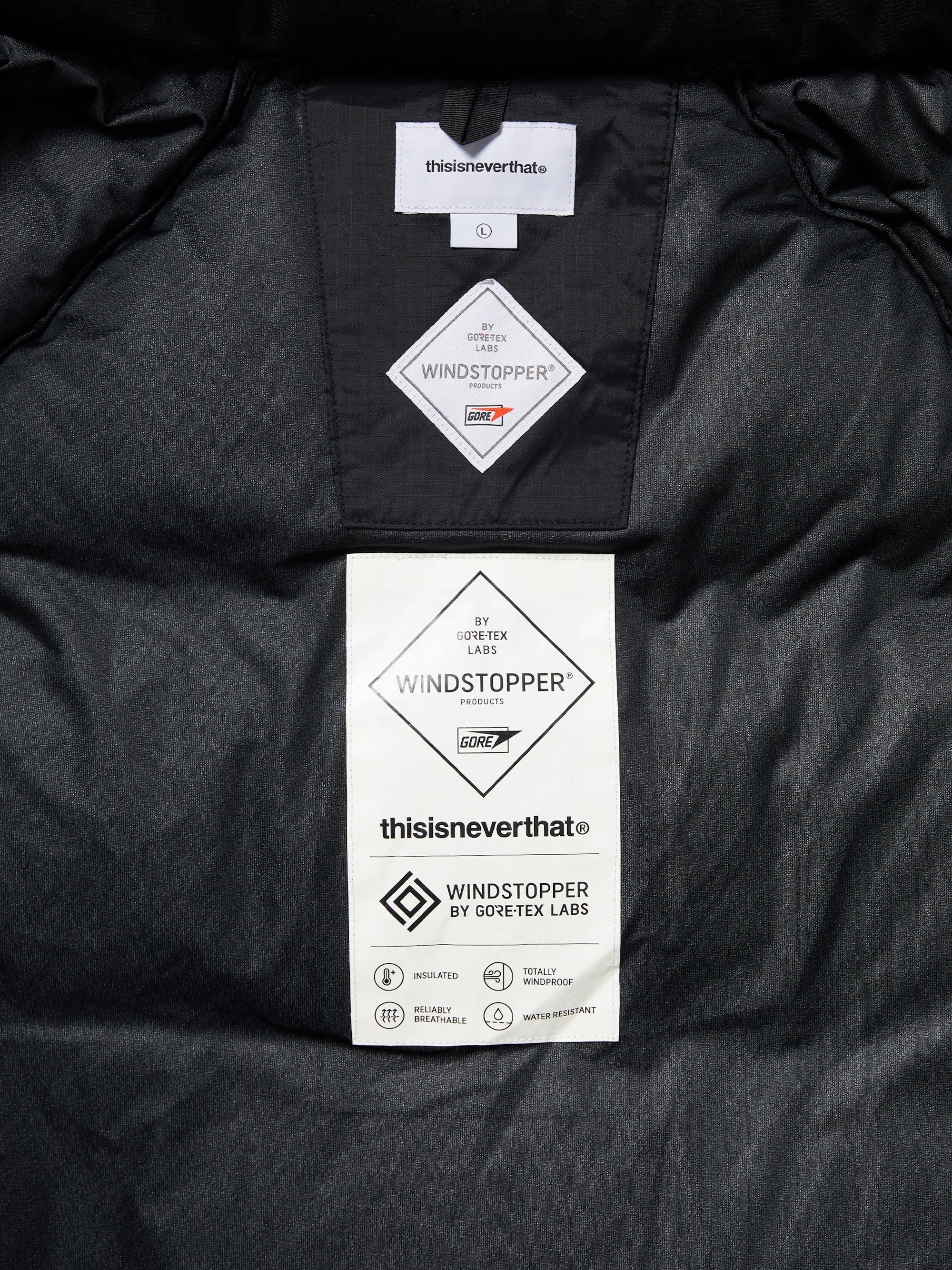 GORE-TEX WINDSTOPPER® Puffer Down Jacket - Black - Image 9