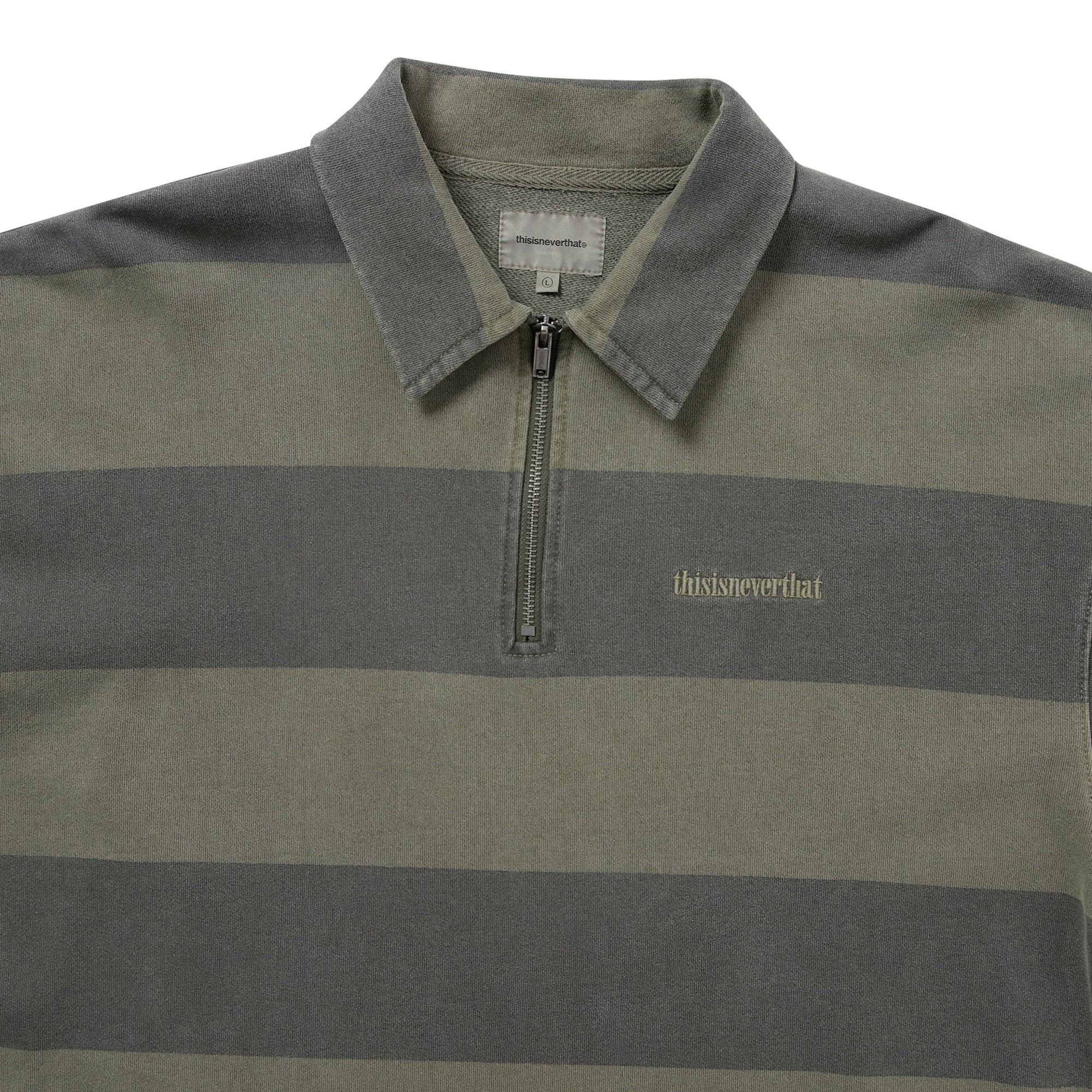 Half Zip Polo Sweatshirt - Mud - Image 3
