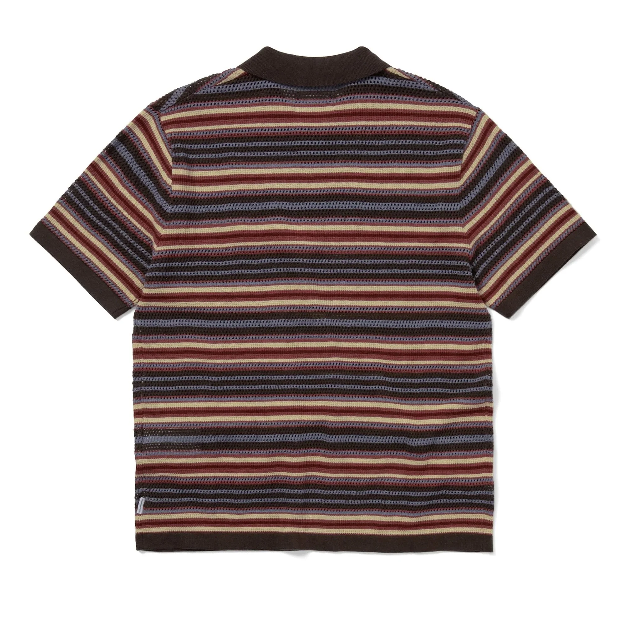 Striped S/S Knit Polo - Red - Image 4