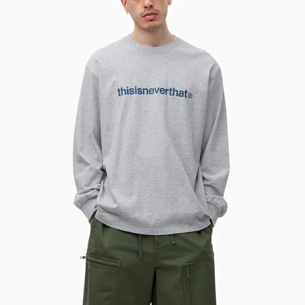 T-Logo L/S Tee - Grey Heather - Image 2