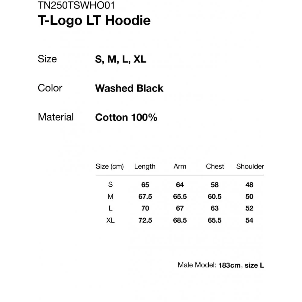 T-Logo LT Hoodie - Washed Black - Image 5