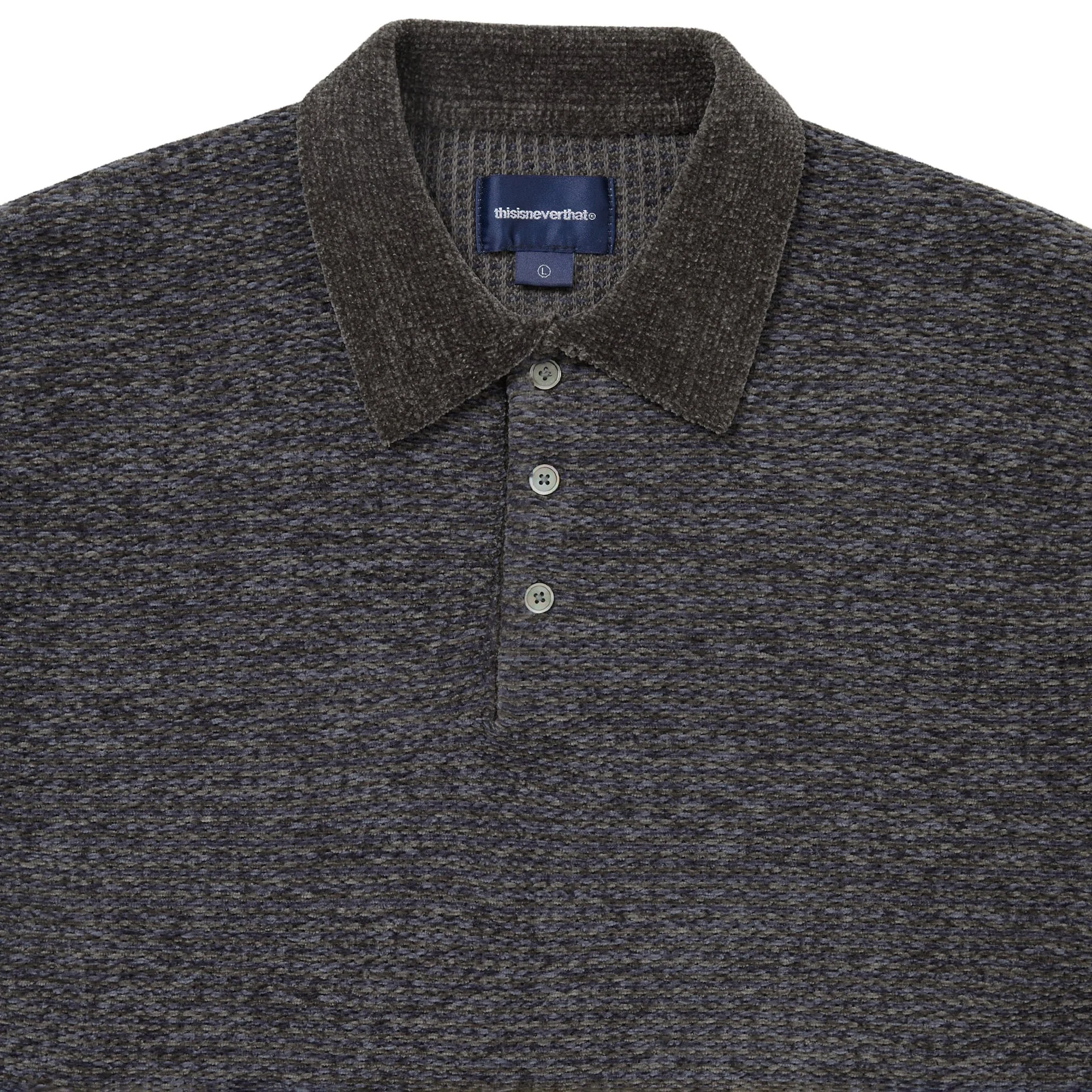 Velvet Knit Polo - Charcoal - Image 3