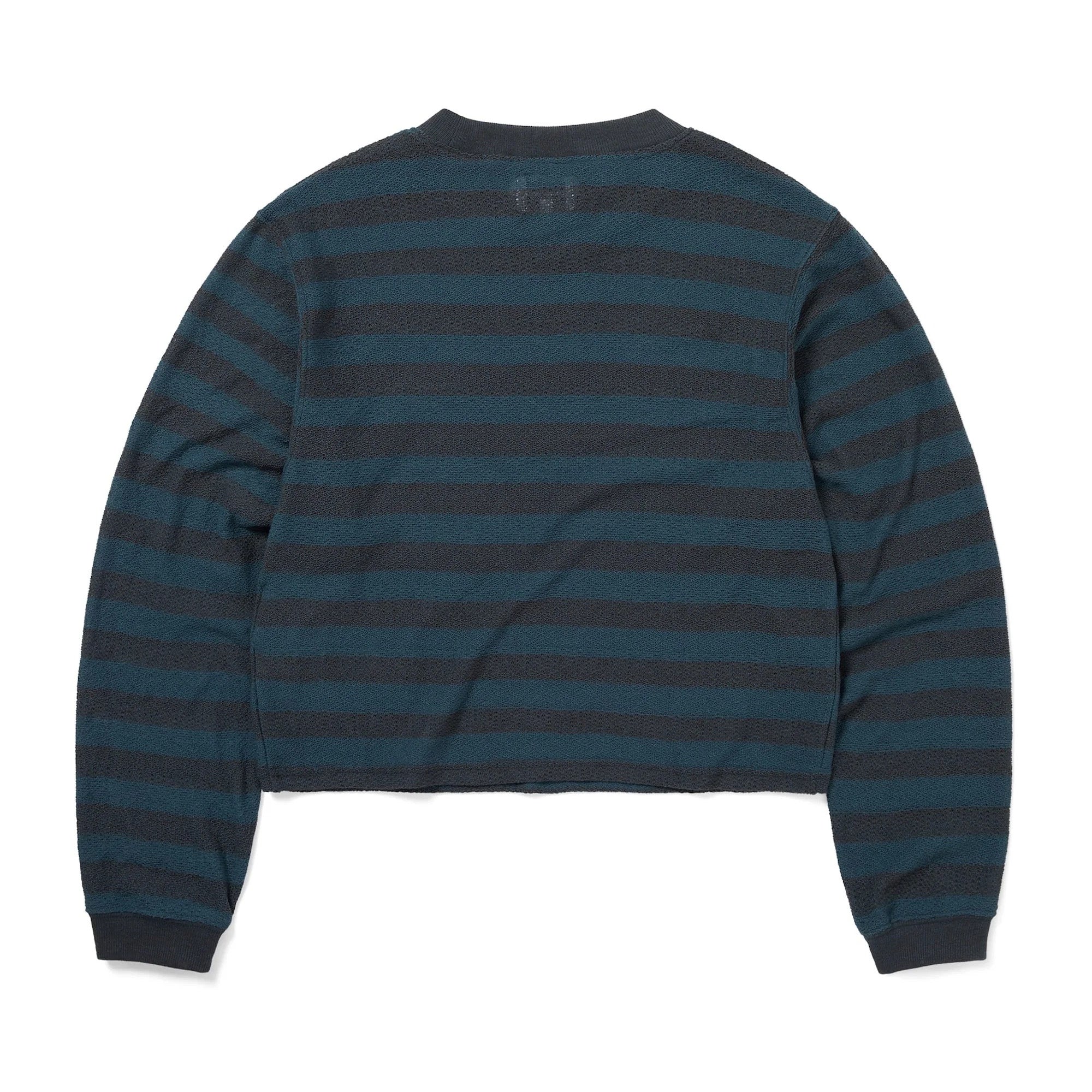 Women's Mesh Striped W Crewneck - Dark Brown - Image 2