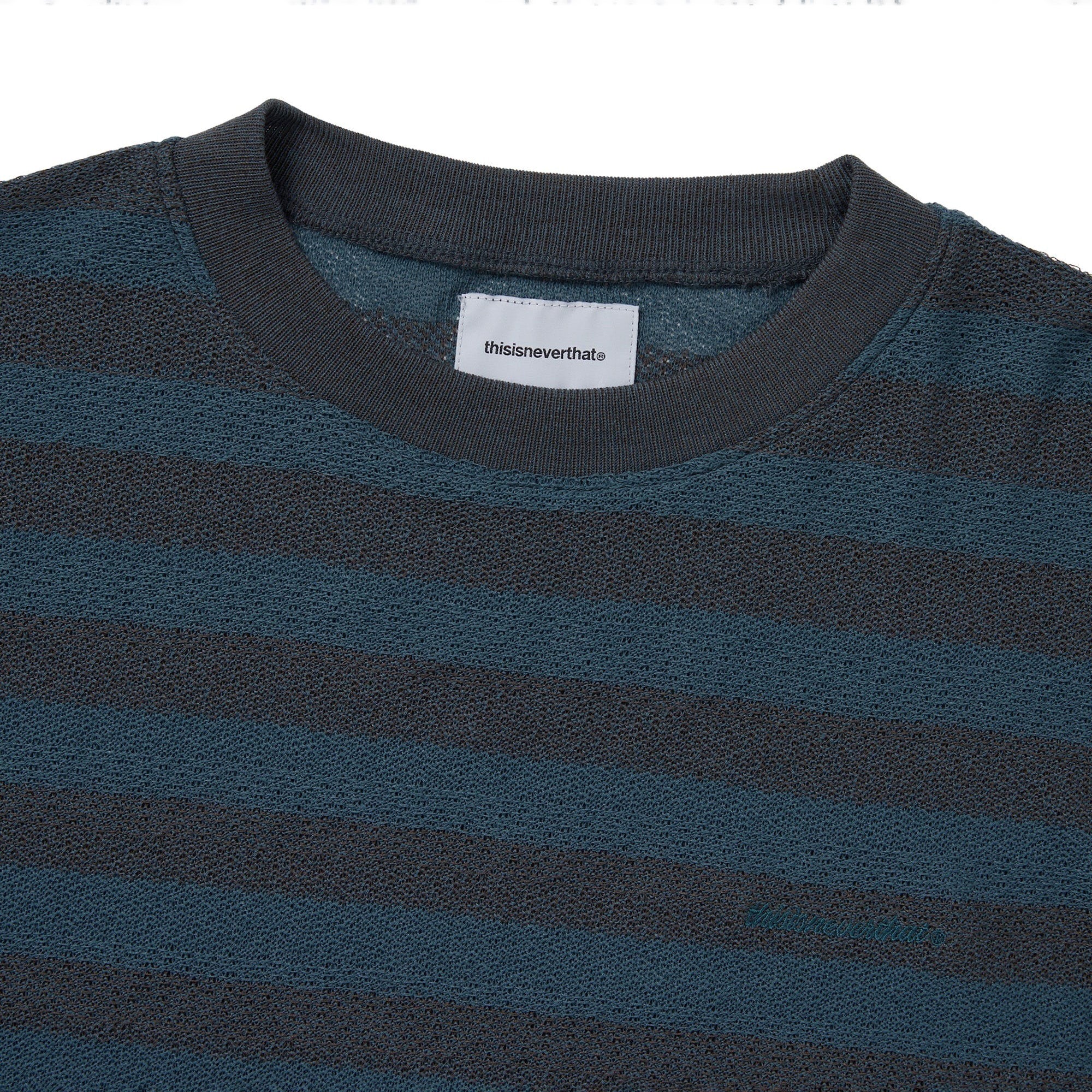 Women's Mesh Striped W Crewneck - Dark Brown - Image 3