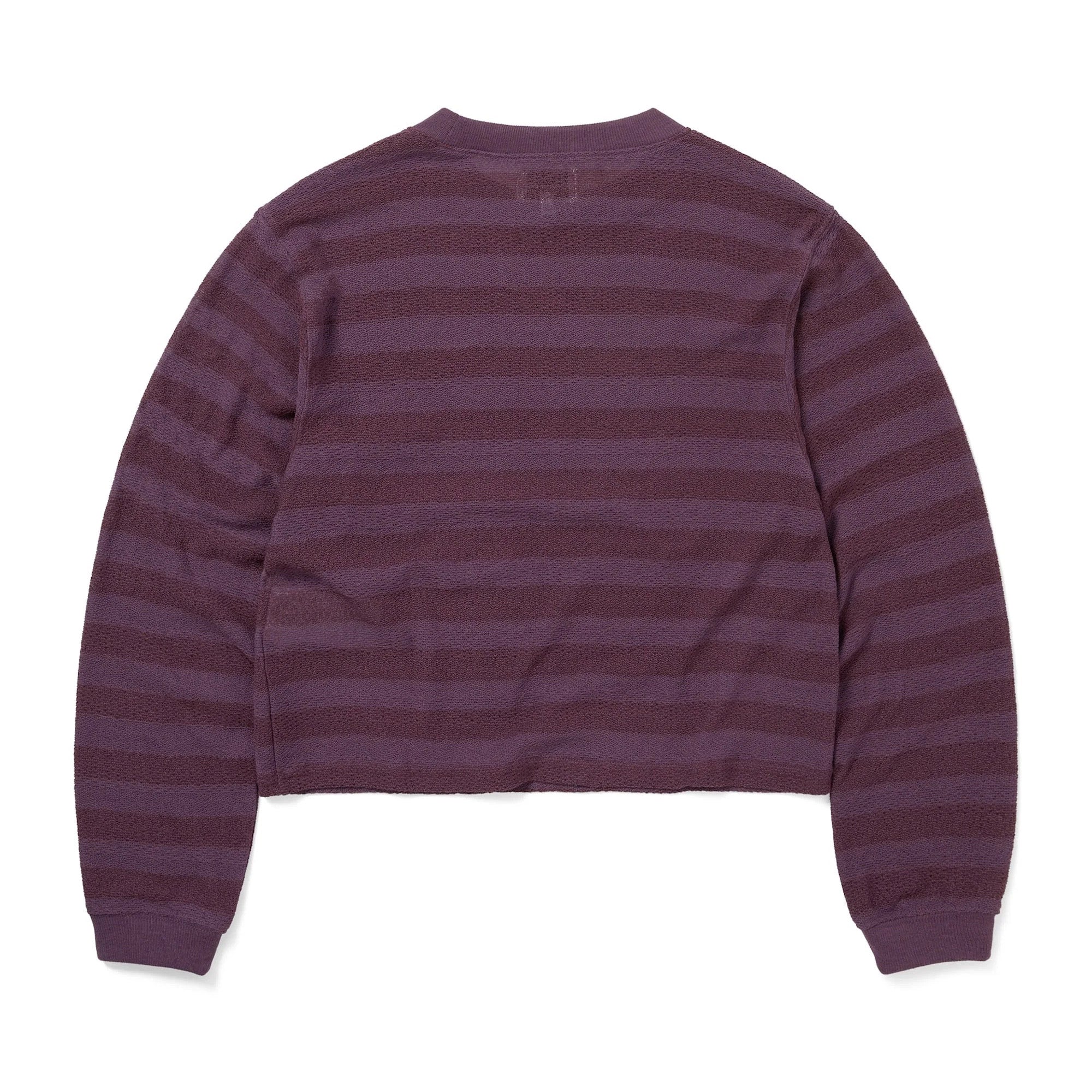 Women's Mesh Striped W Crewneck - Dried Rose - Image 2