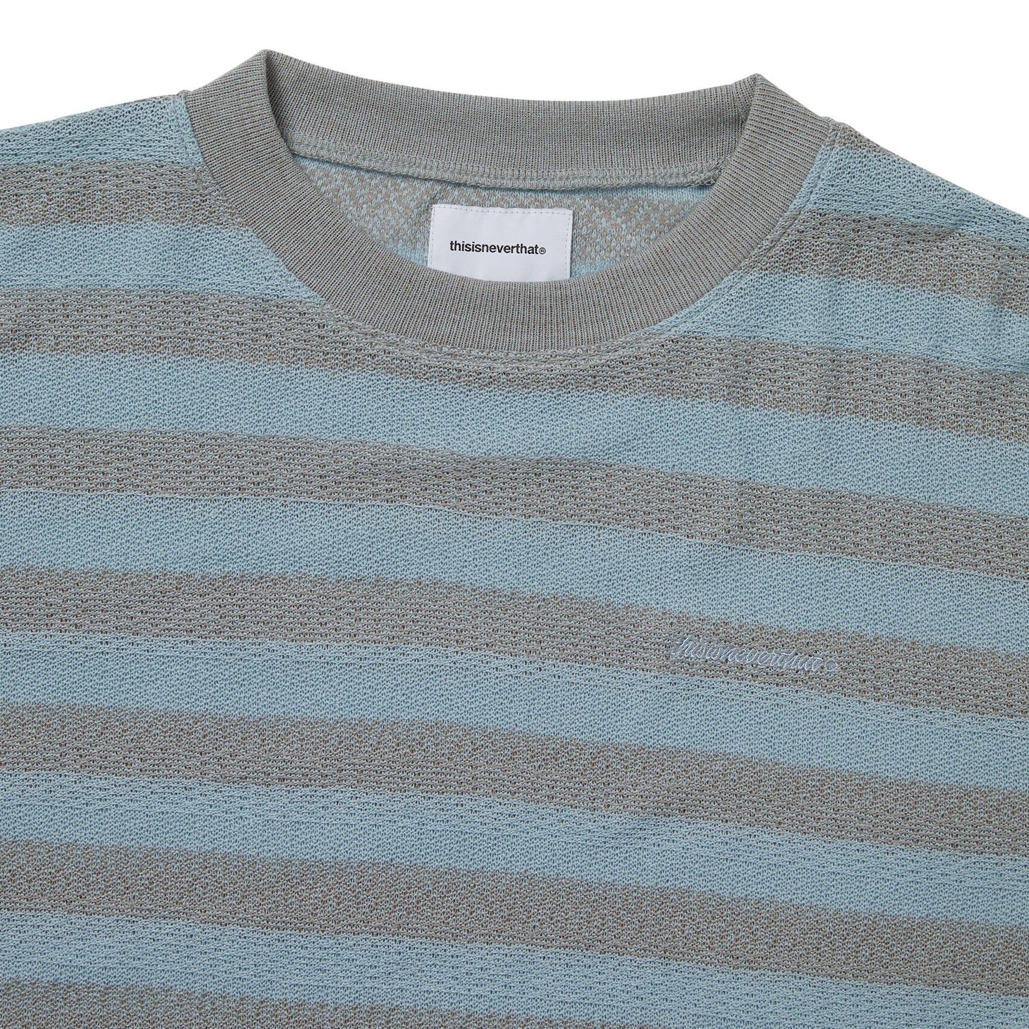 Women's Mesh Striped W Crewneck - Sky Blue - Image 3
