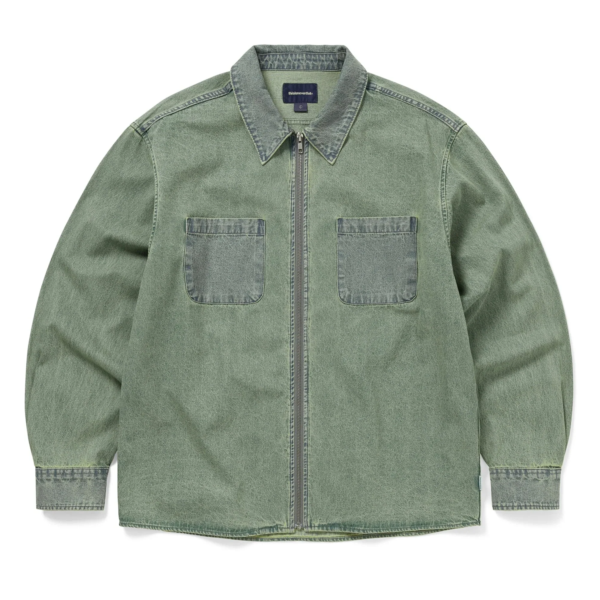 Washed Denim Zip Shirt - Tint