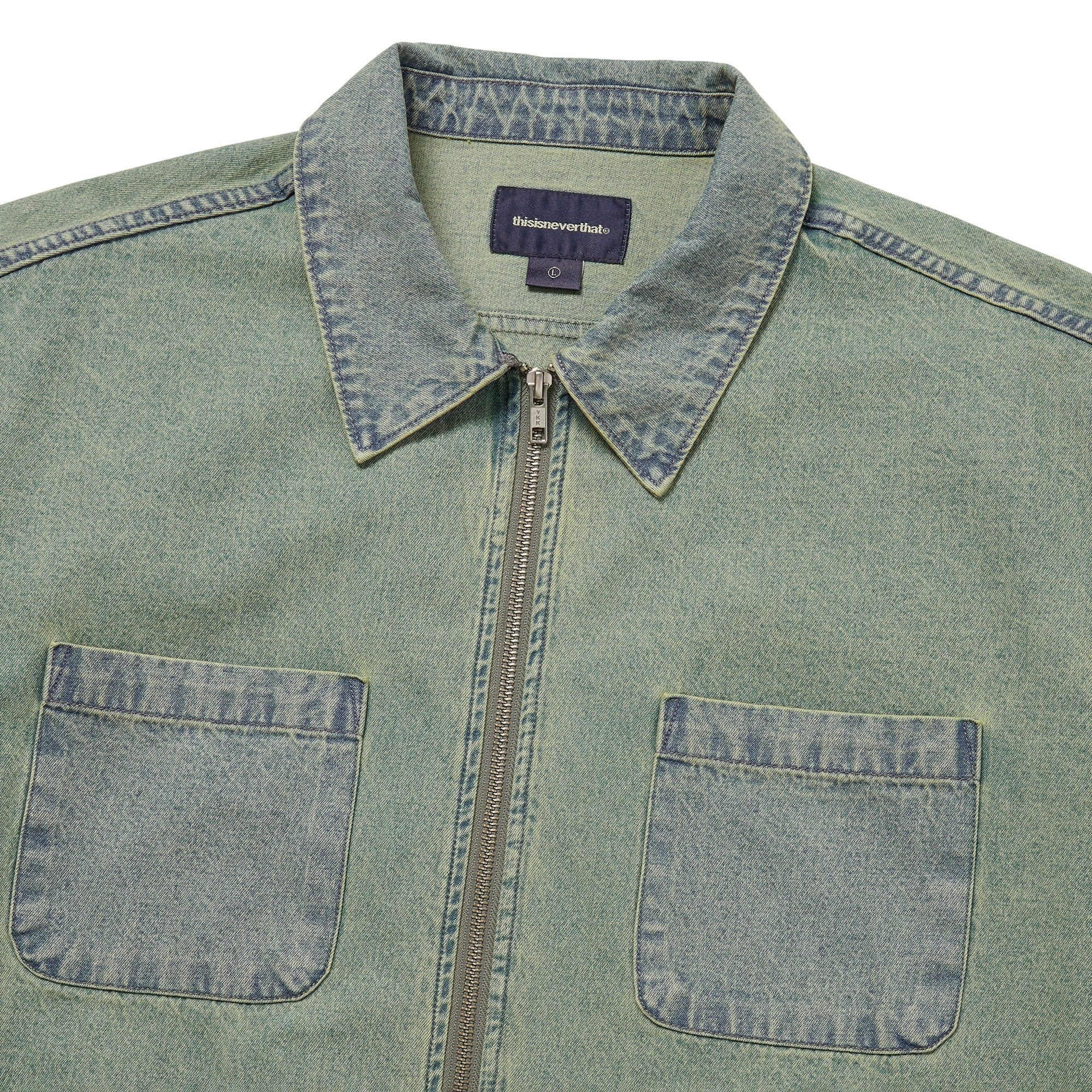 Washed Denim Zip Shirt - Tint - Image 3