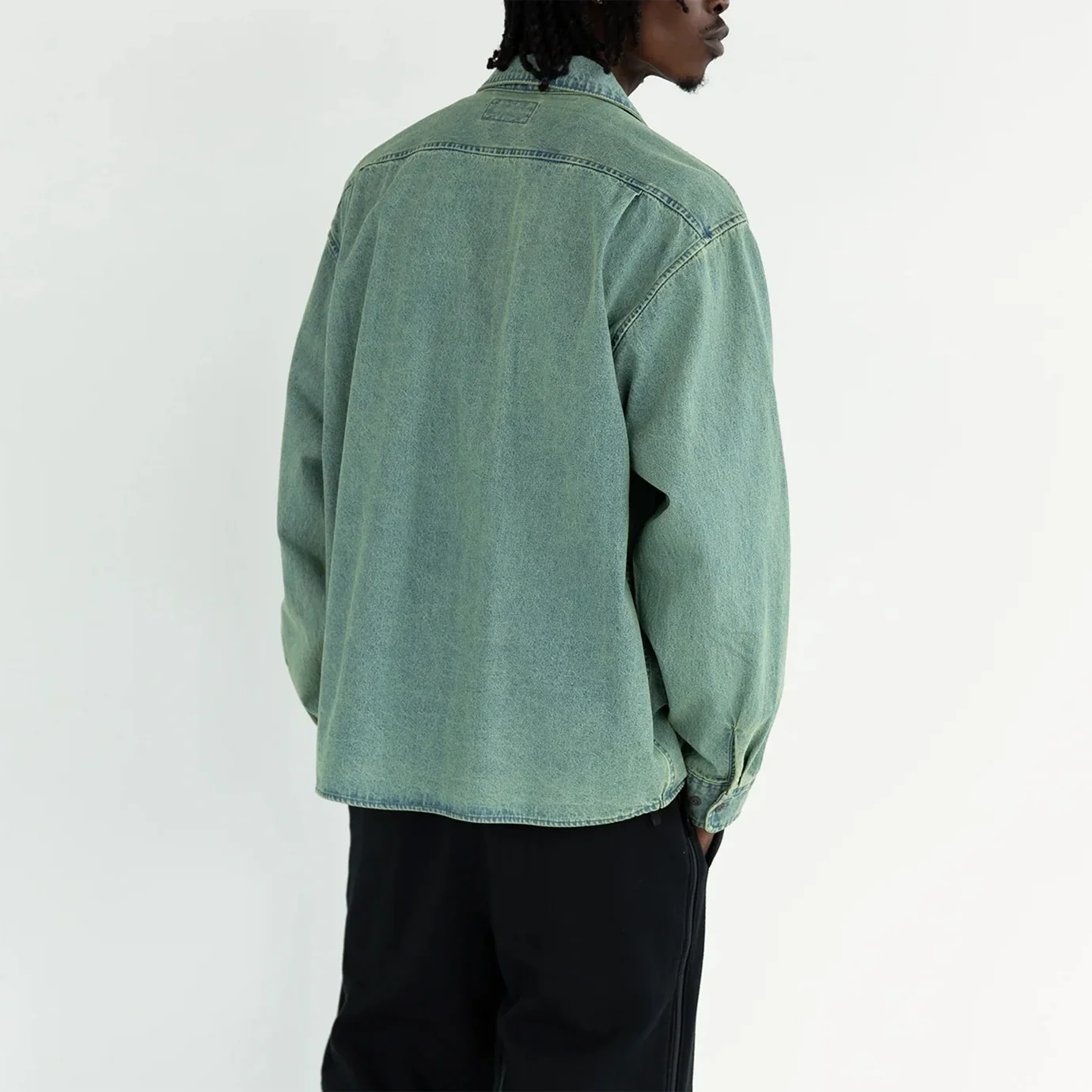 Washed Denim Zip Shirt - Tint - Image 4