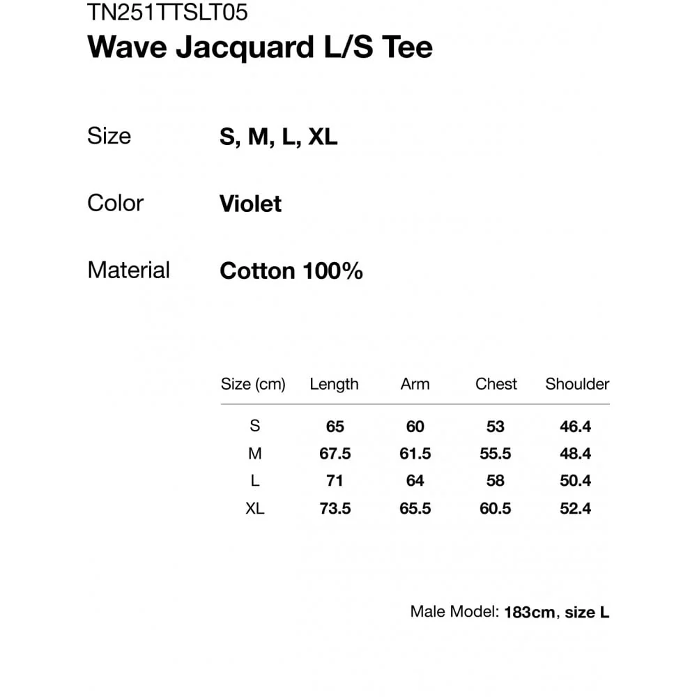 Wave Jacquard L/s Tee - Violet - Image 5