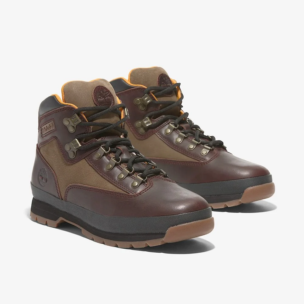 Euro Hiker Mid Lace Boot - Burgundy Full Grain - Image 6