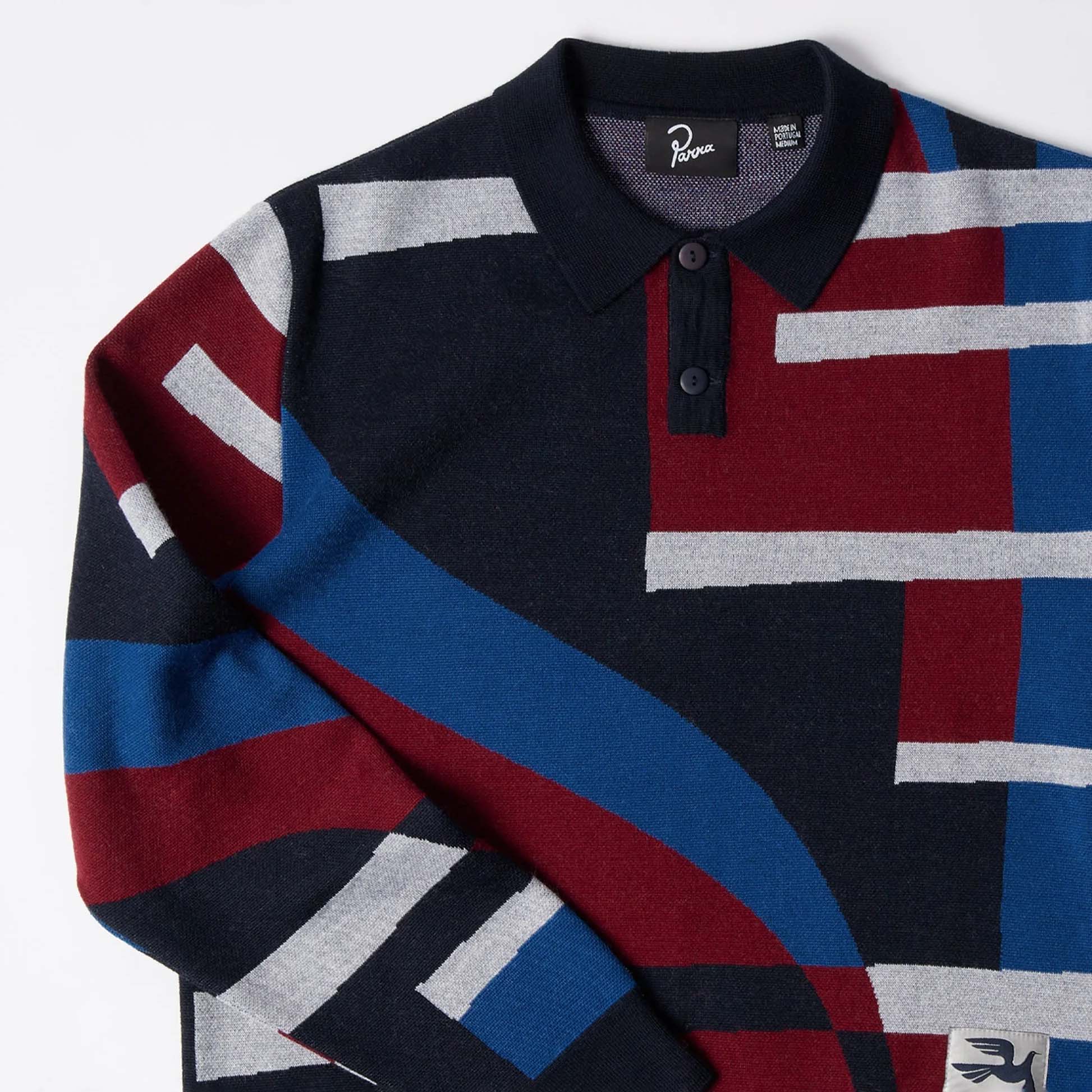 Vertical Forest Knitted Polo - Blue - Image 7