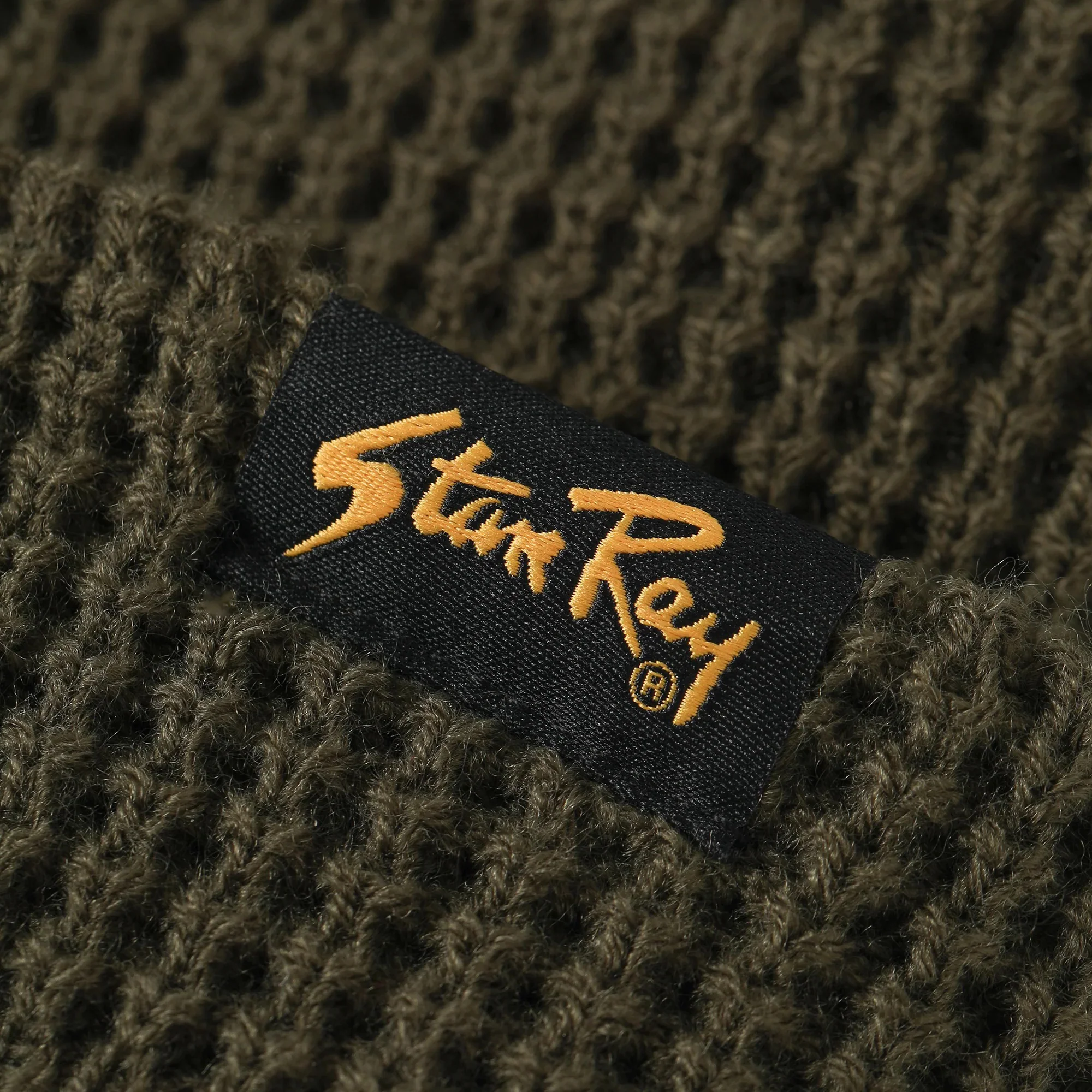 Waffle Beanie Olive - Image 3