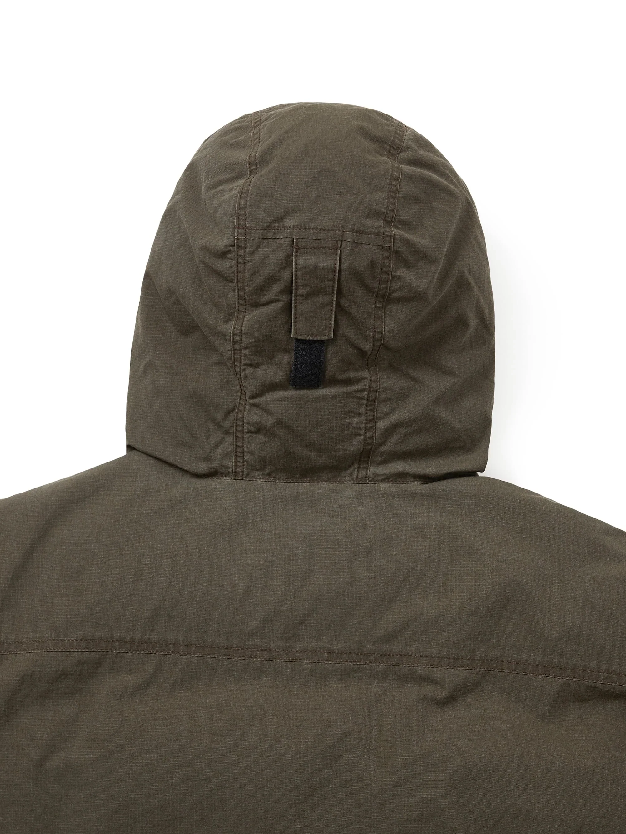 Washed Down Puffer Jacket - Olive Brown - Image 5