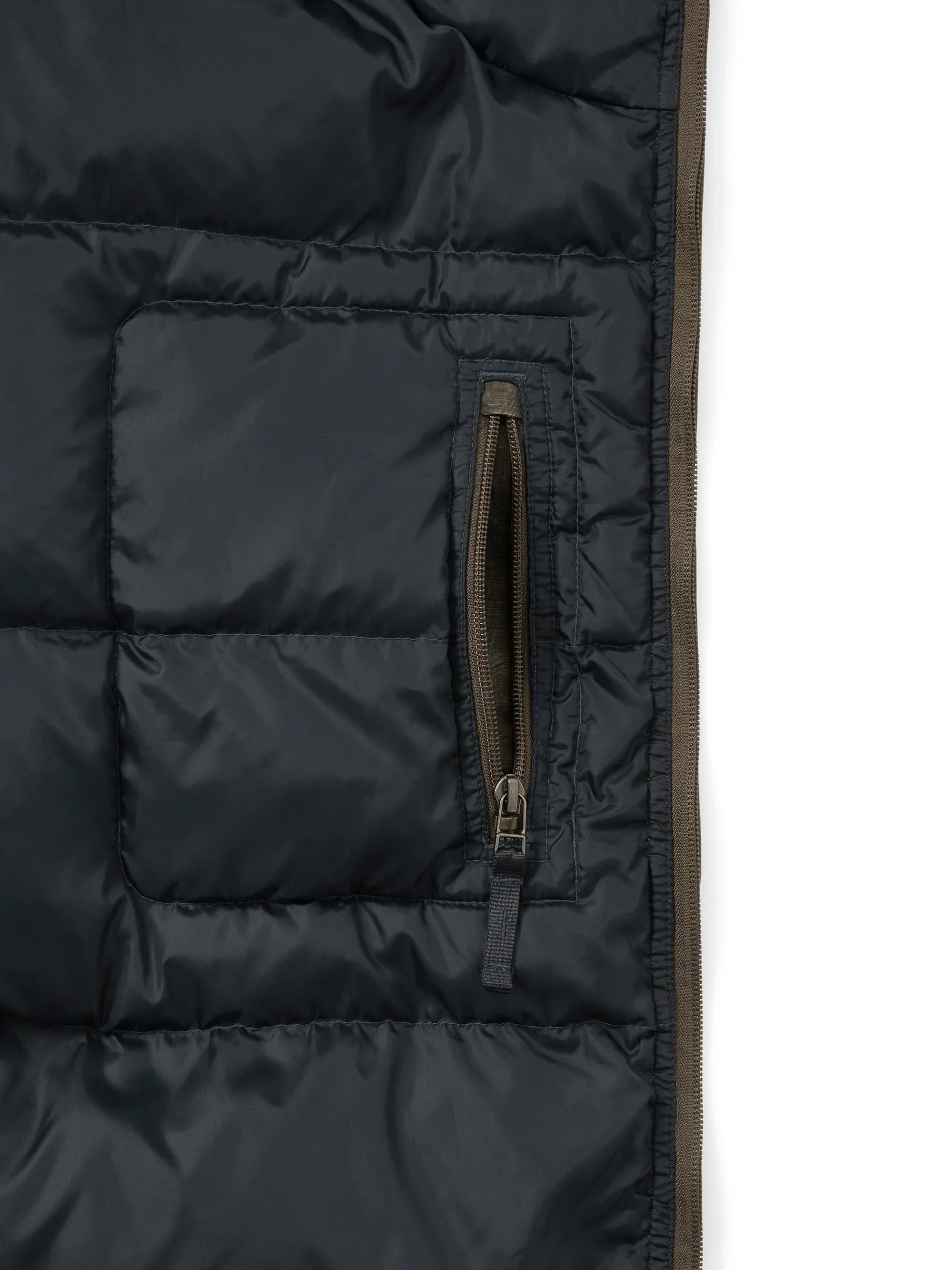 Washed Down Puffer Jacket - Olive Brown - Image 6