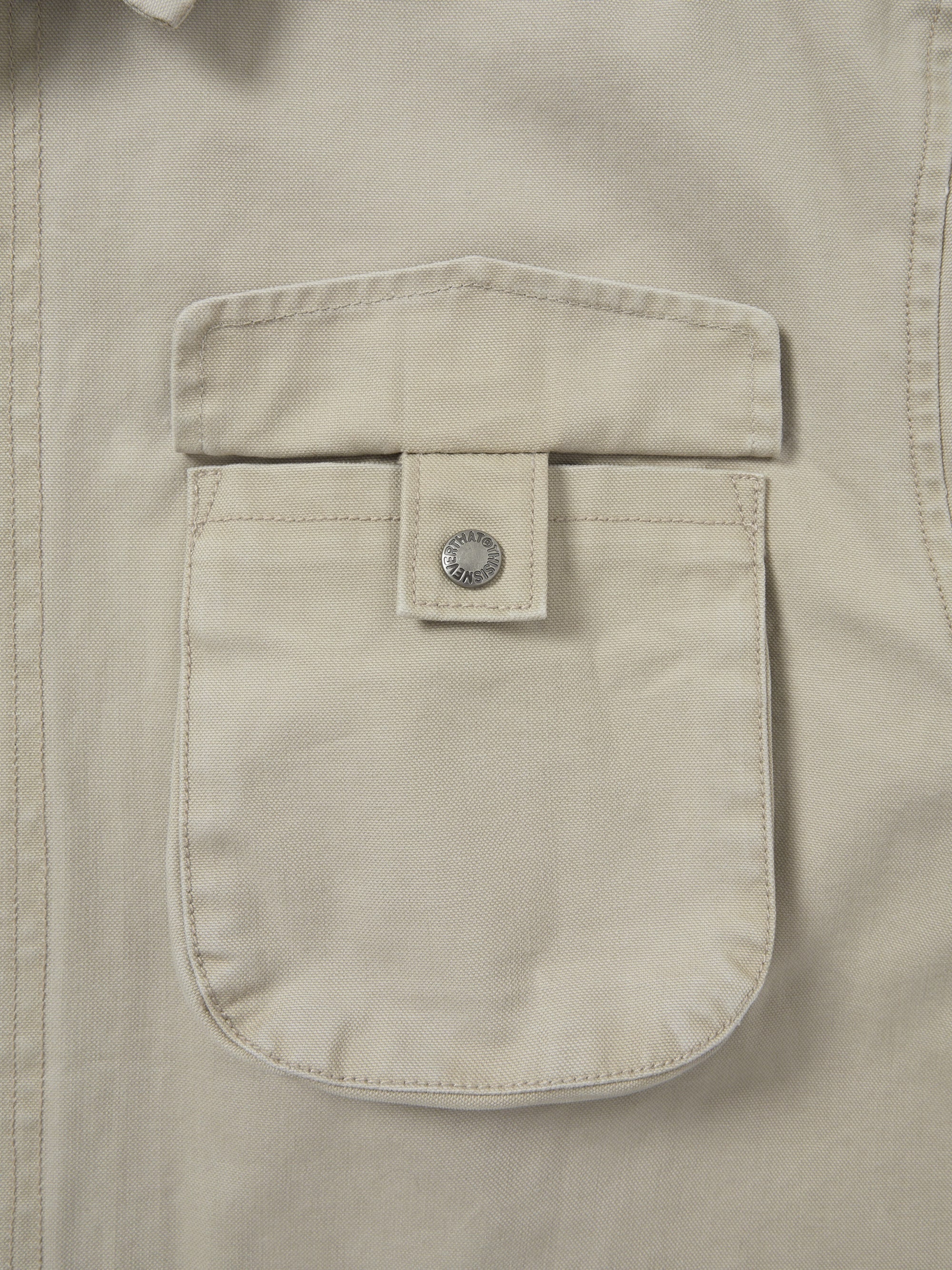 Washed Zip Shirt - Stone - Image 4