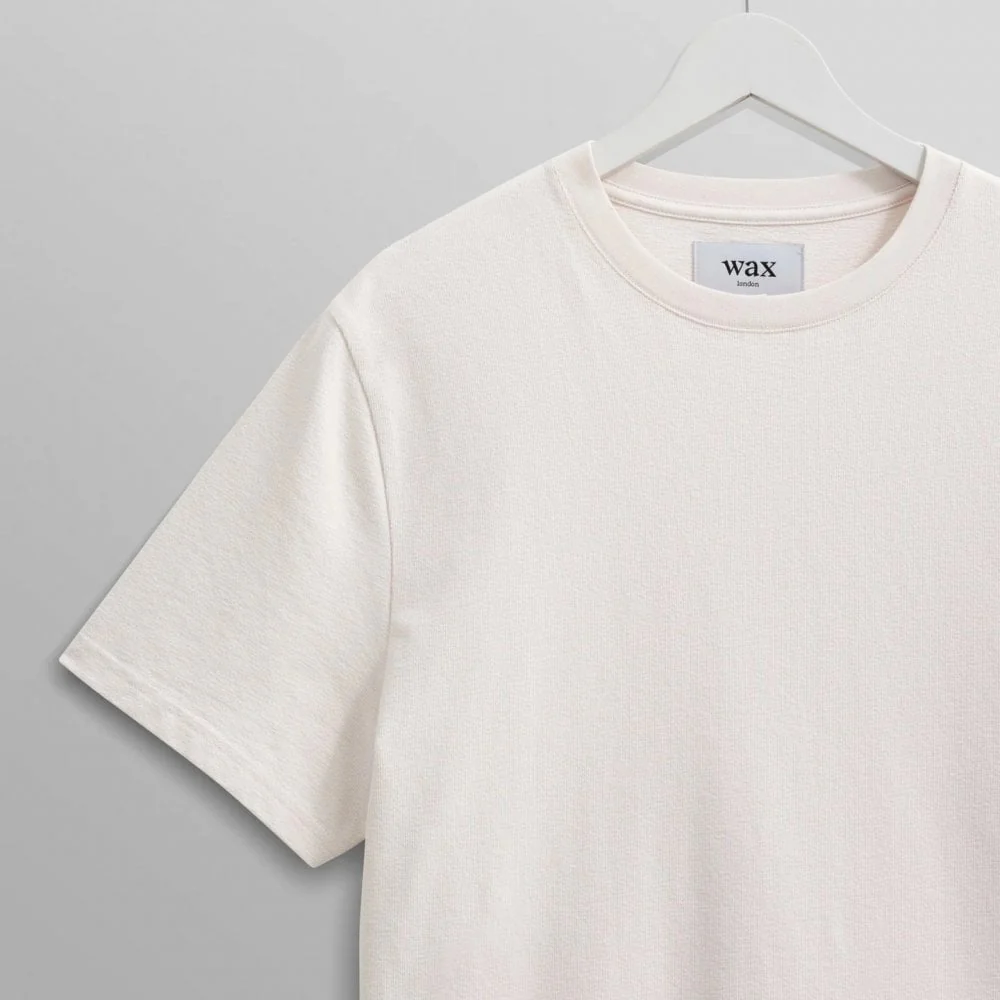 Dean - Ecru Textured Organic Cotton T-Shirt - Image 4