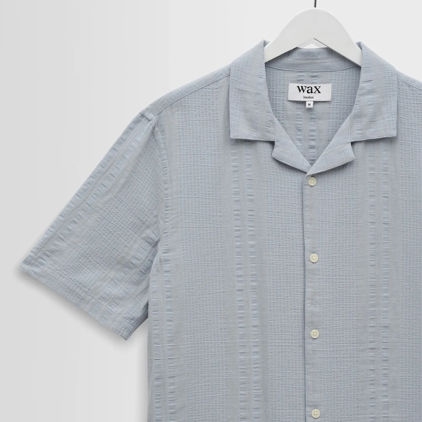 Didcot SS Shirt, Double Weave Seersucker - Blue - Image 3