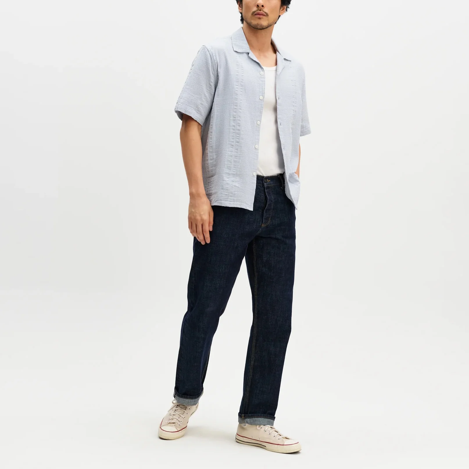 Didcot SS Shirt, Double Weave Seersucker - Blue - Image 7