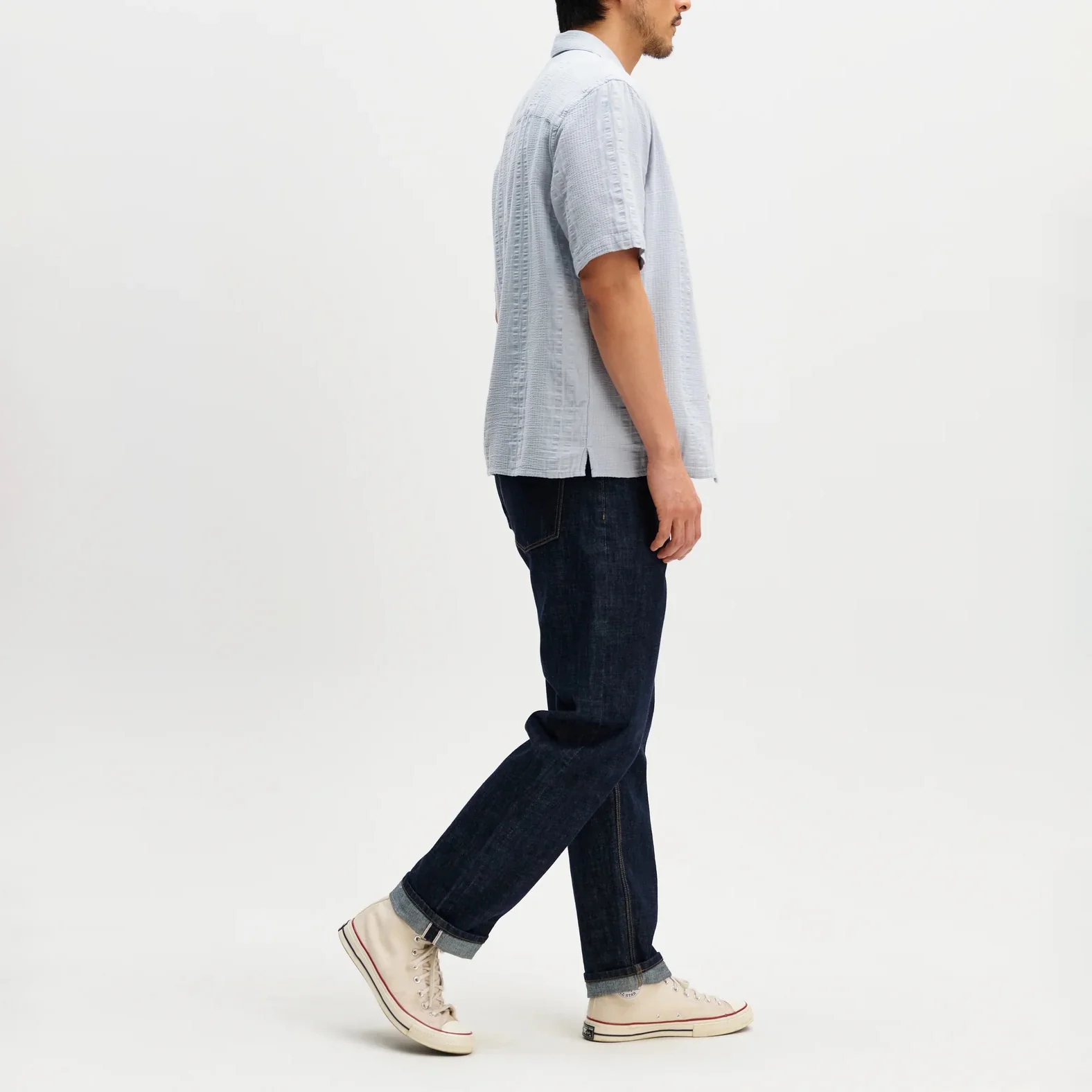 Didcot SS Shirt, Double Weave Seersucker - Blue - Image 8