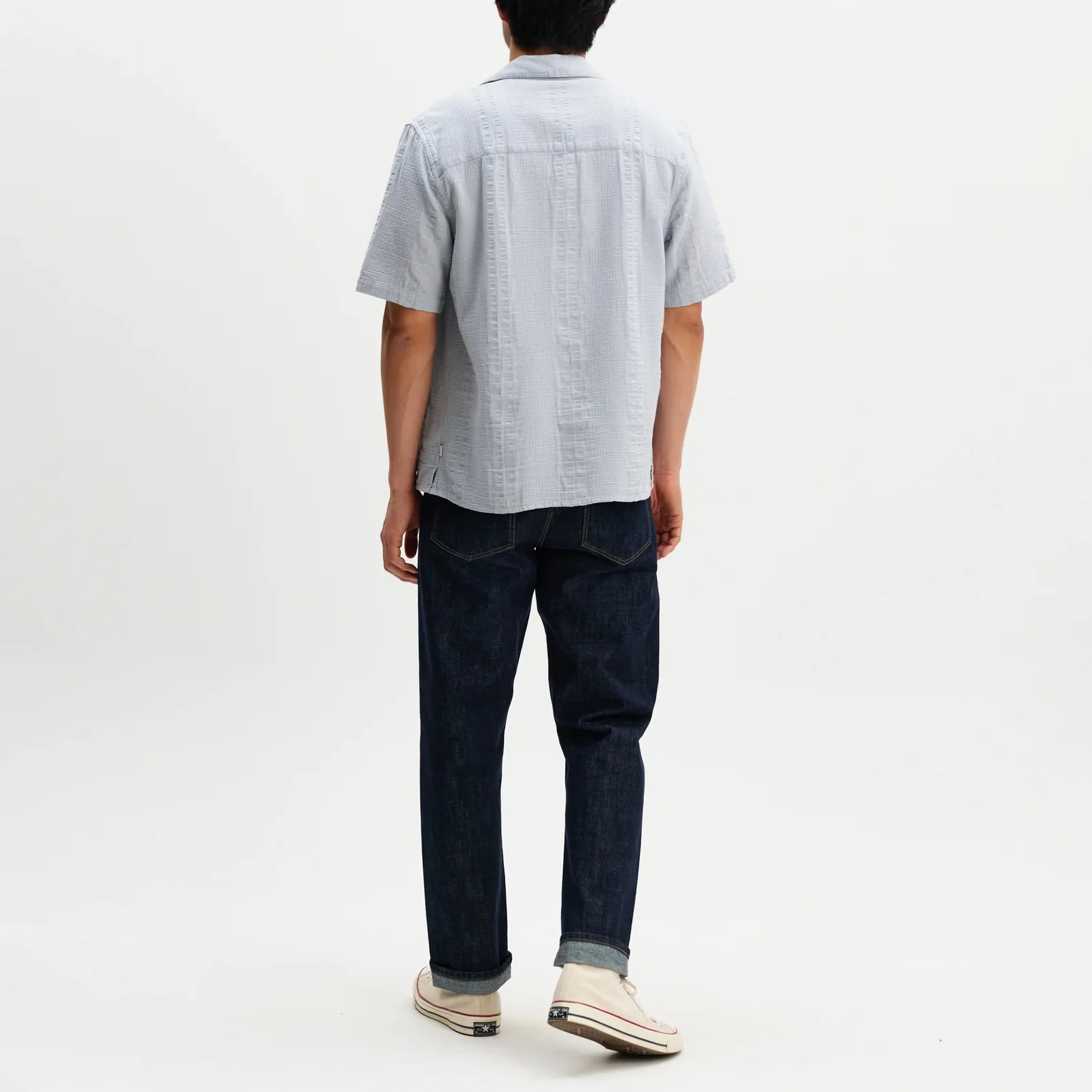 Didcot SS Shirt, Double Weave Seersucker - Blue - Image 9