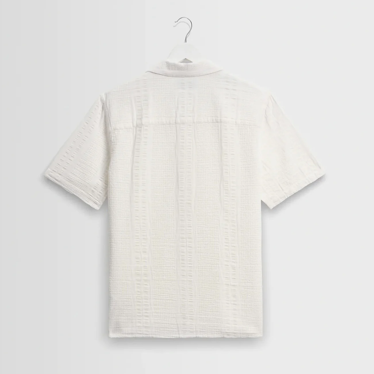 Didcot SS Shirt, Double Weave Seersucker - Ecru - Image 3