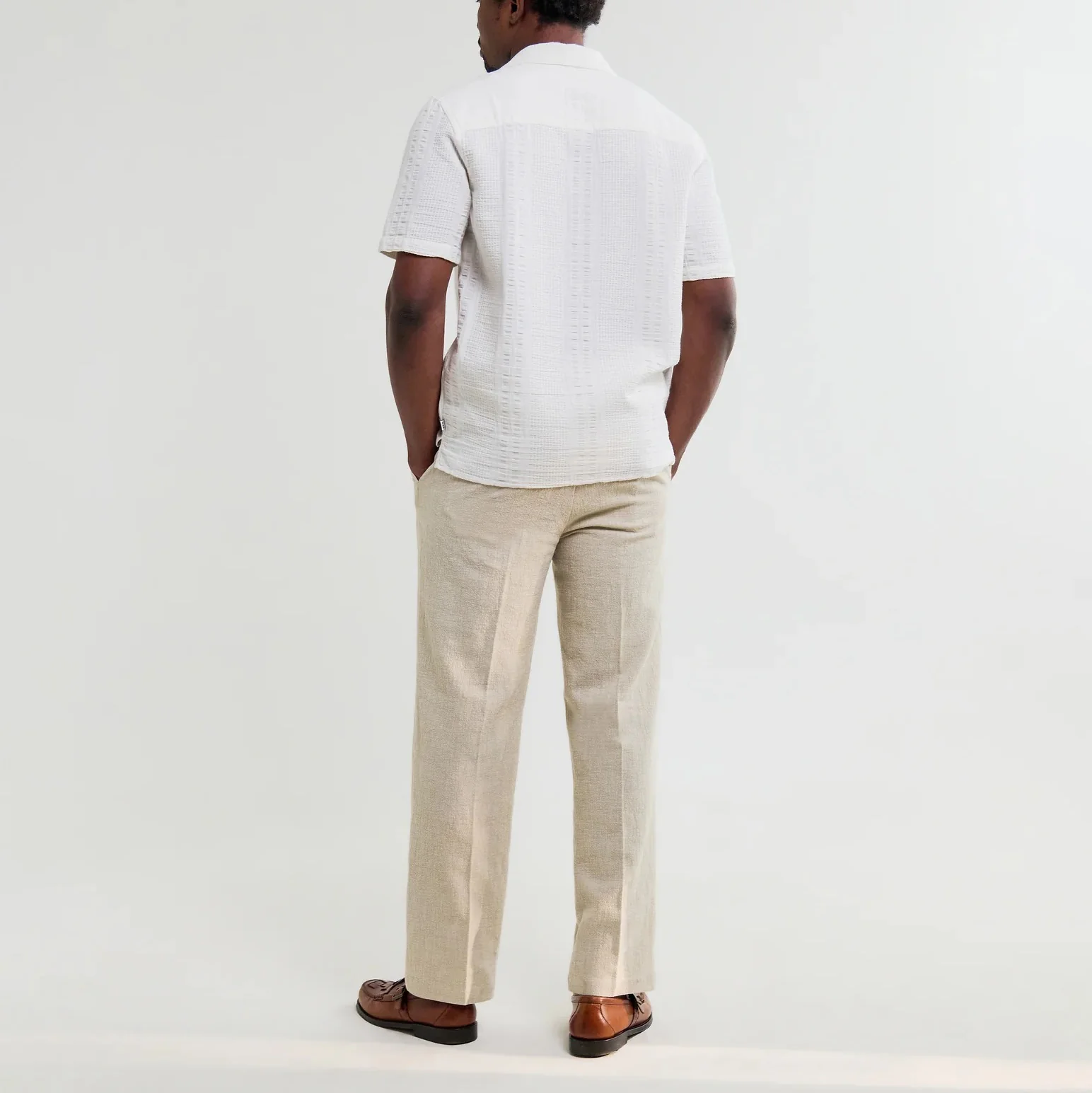 Didcot SS Shirt, Double Weave Seersucker - Ecru - Image 9