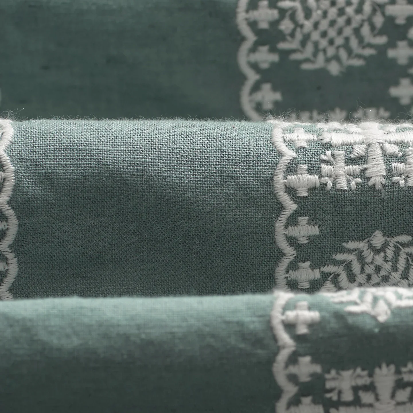 Didcot SS Shirt, Placement Border - Sea Green / Ecru - Image 4