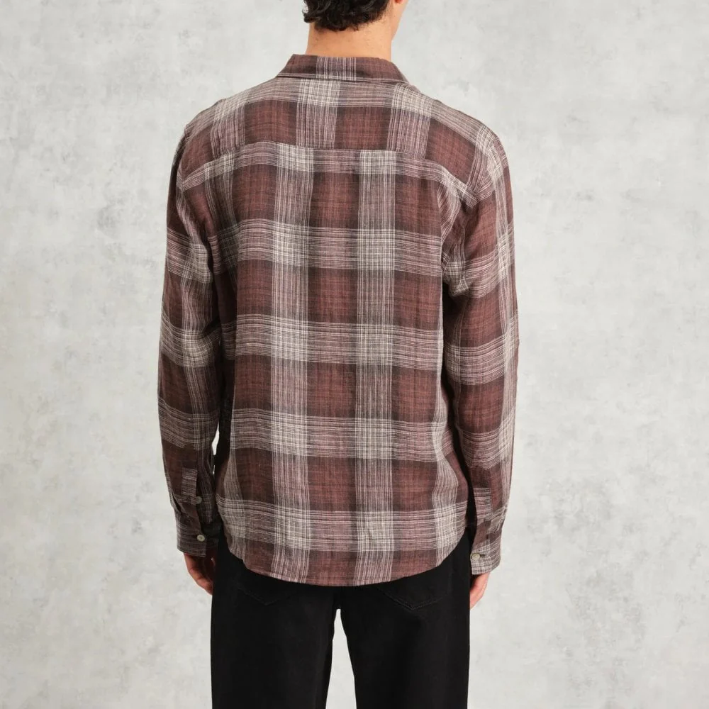 Jaunt LS Shirt, Linen - Brown Check - Image 3