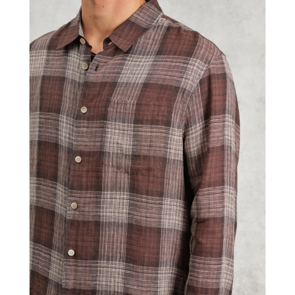 Jaunt LS Shirt, Linen - Brown Check - Image 5