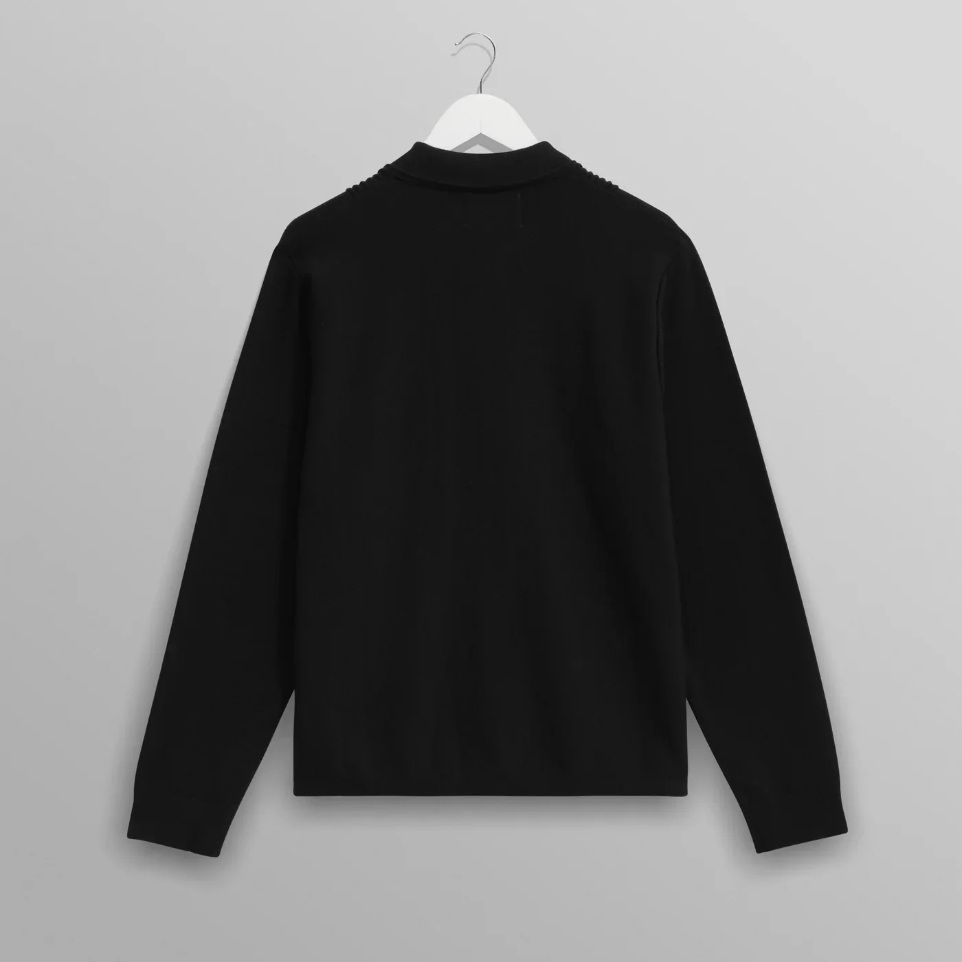 Lennox Zip Polo, Milano Ripple Stripe - Black - Image 3