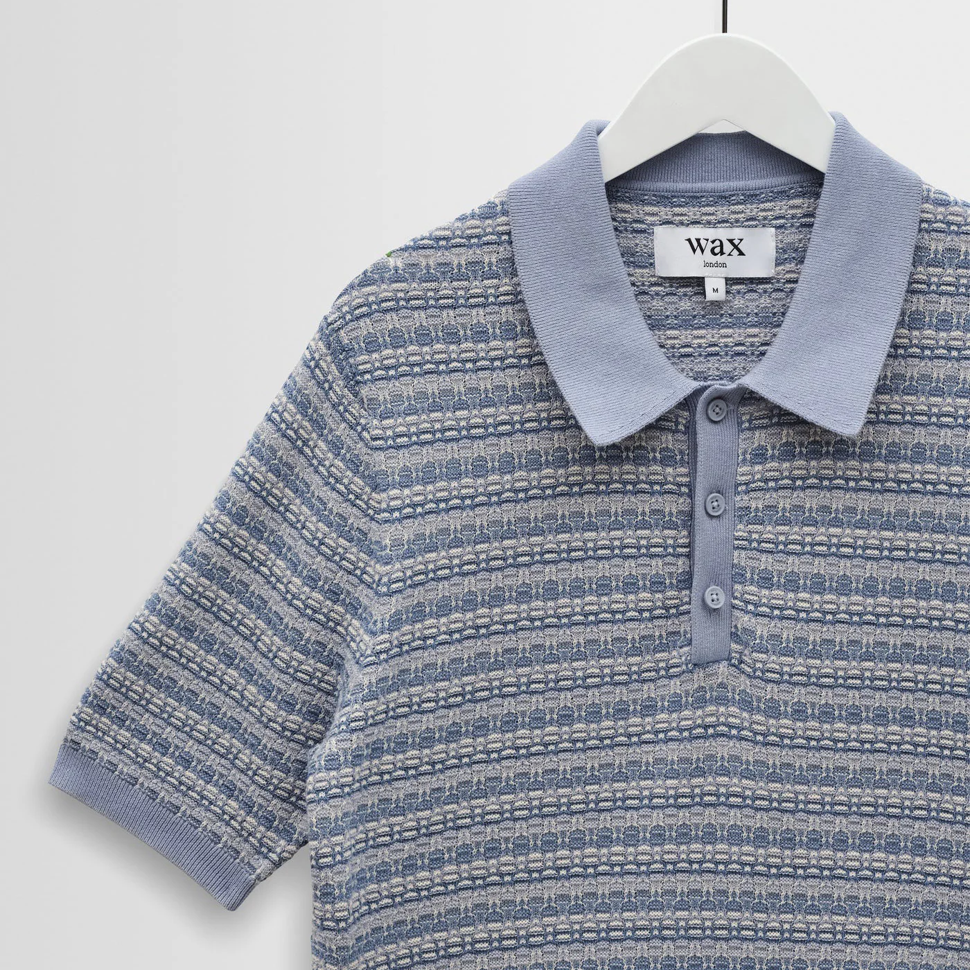 Naples SS Polo, Mini Geo - Light Blue - Image 3