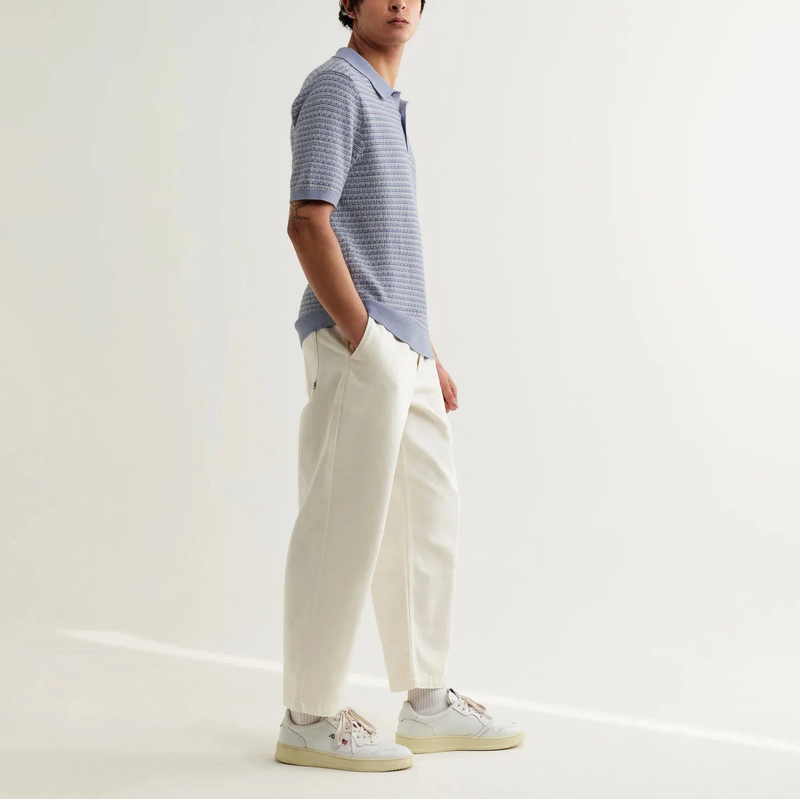 Naples SS Polo, Mini Geo - Light Blue - Image 6
