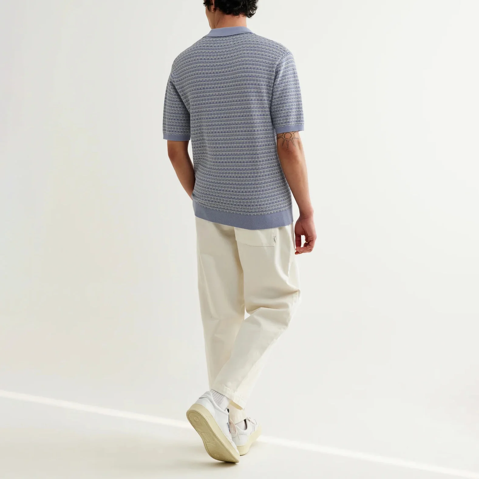 Naples SS Polo, Mini Geo - Light Blue - Image 7