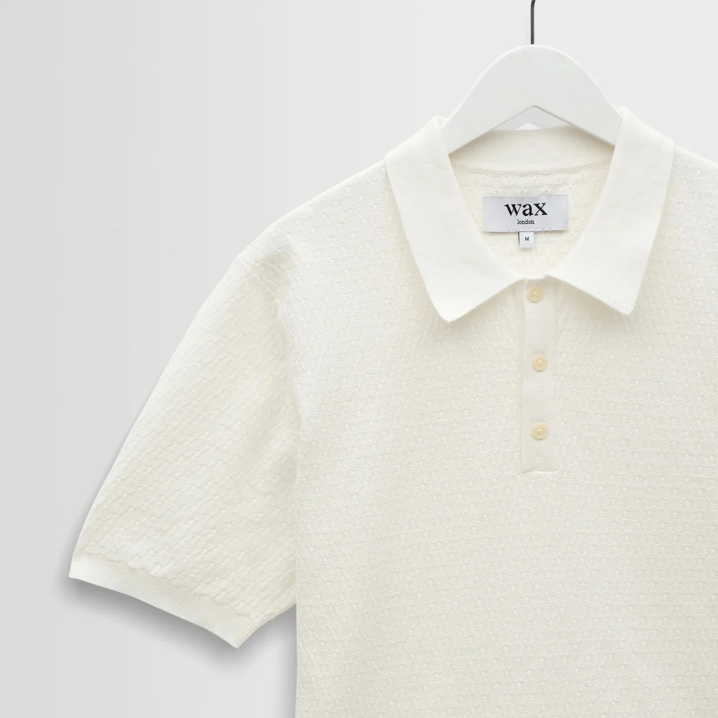 Naples SS Polo, Retro Diamond - Ecru - Image 3