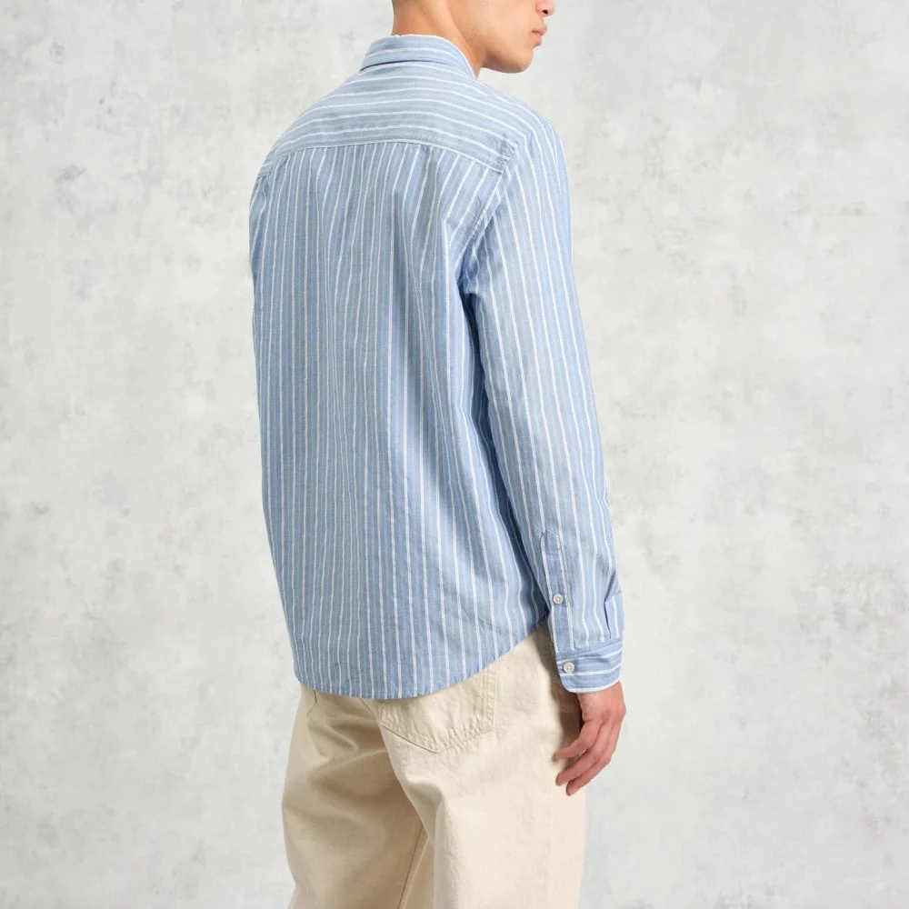 Rove LS Shirt, Cotton Poplin - Blue Stripe - Image 3