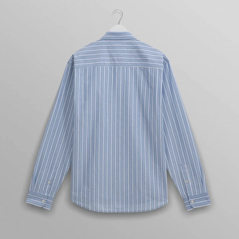 Rove LS Shirt, Cotton Poplin - Blue Stripe - Image 4