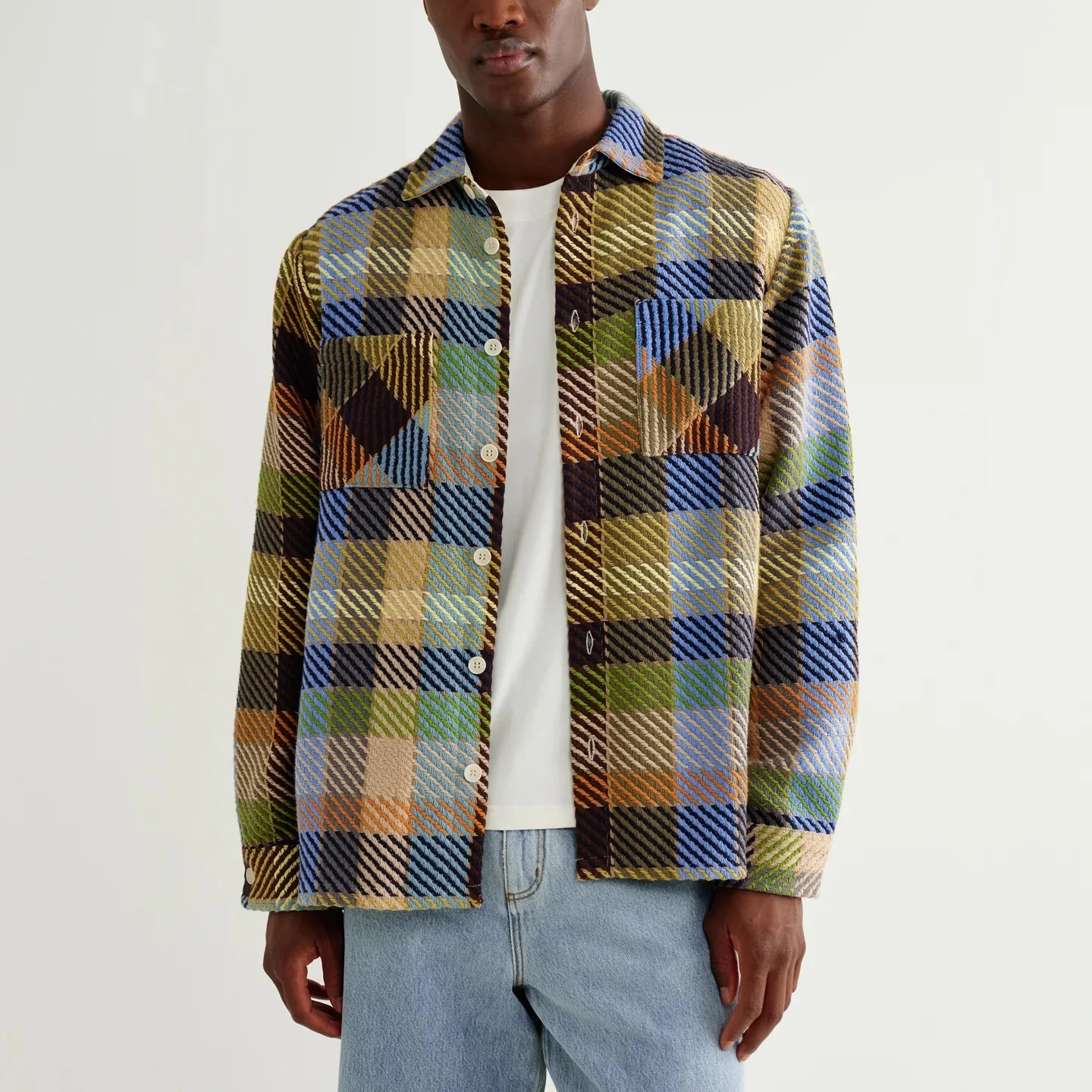 Whiting Overshirt, Pike Check - Khaki / Multi - Image 3